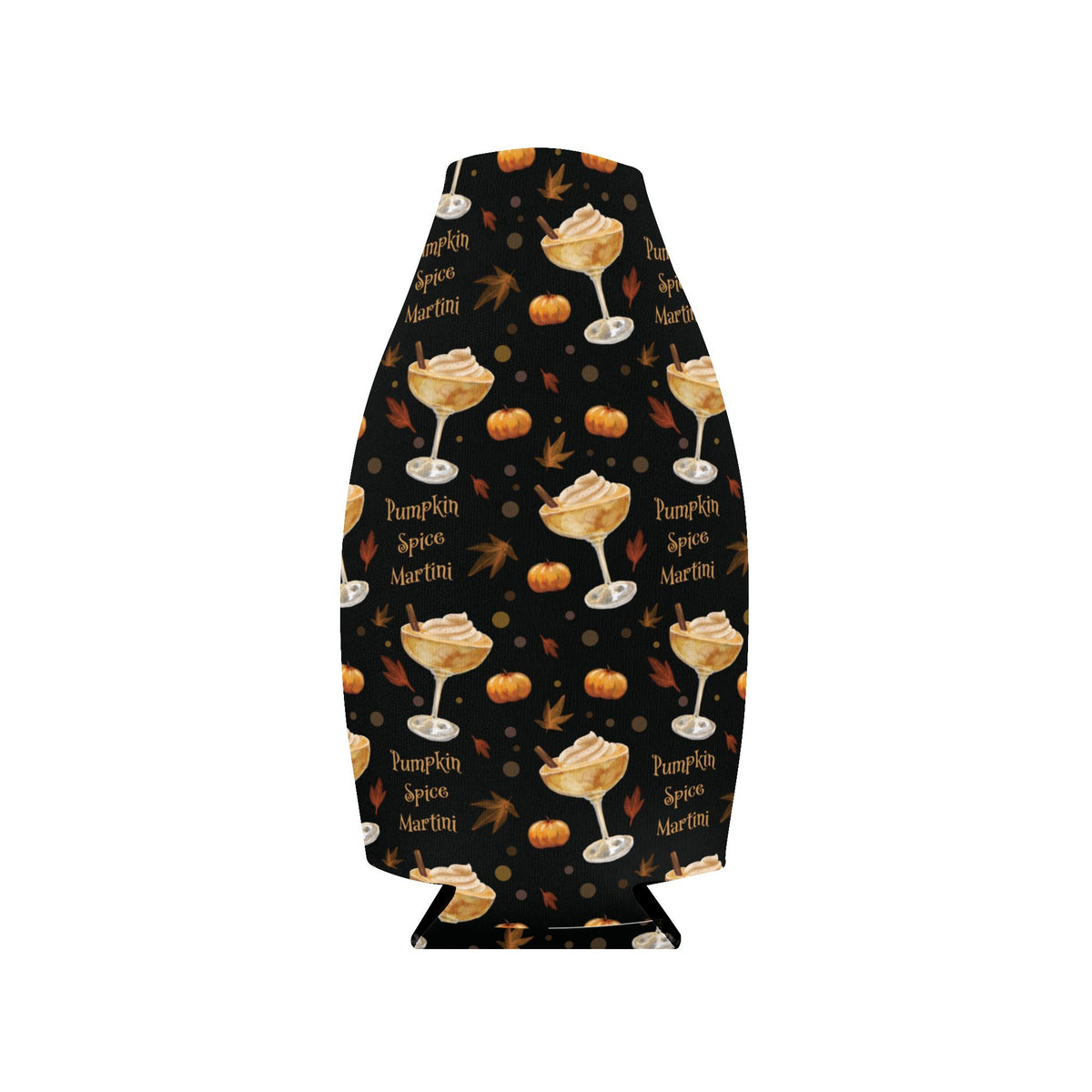 Pumpkin Spice Martini Zip-Up Bottle Cooler Sleeve — Black Pumpkin Collection Inspired Design