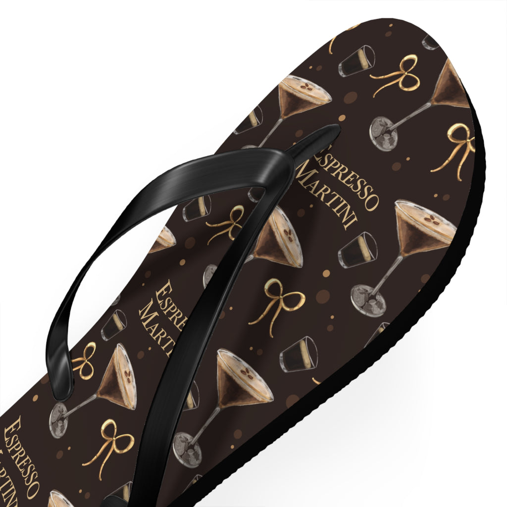 Espresso Martini Flip Flops — Dark Brown Espresso Collection Inspired Design