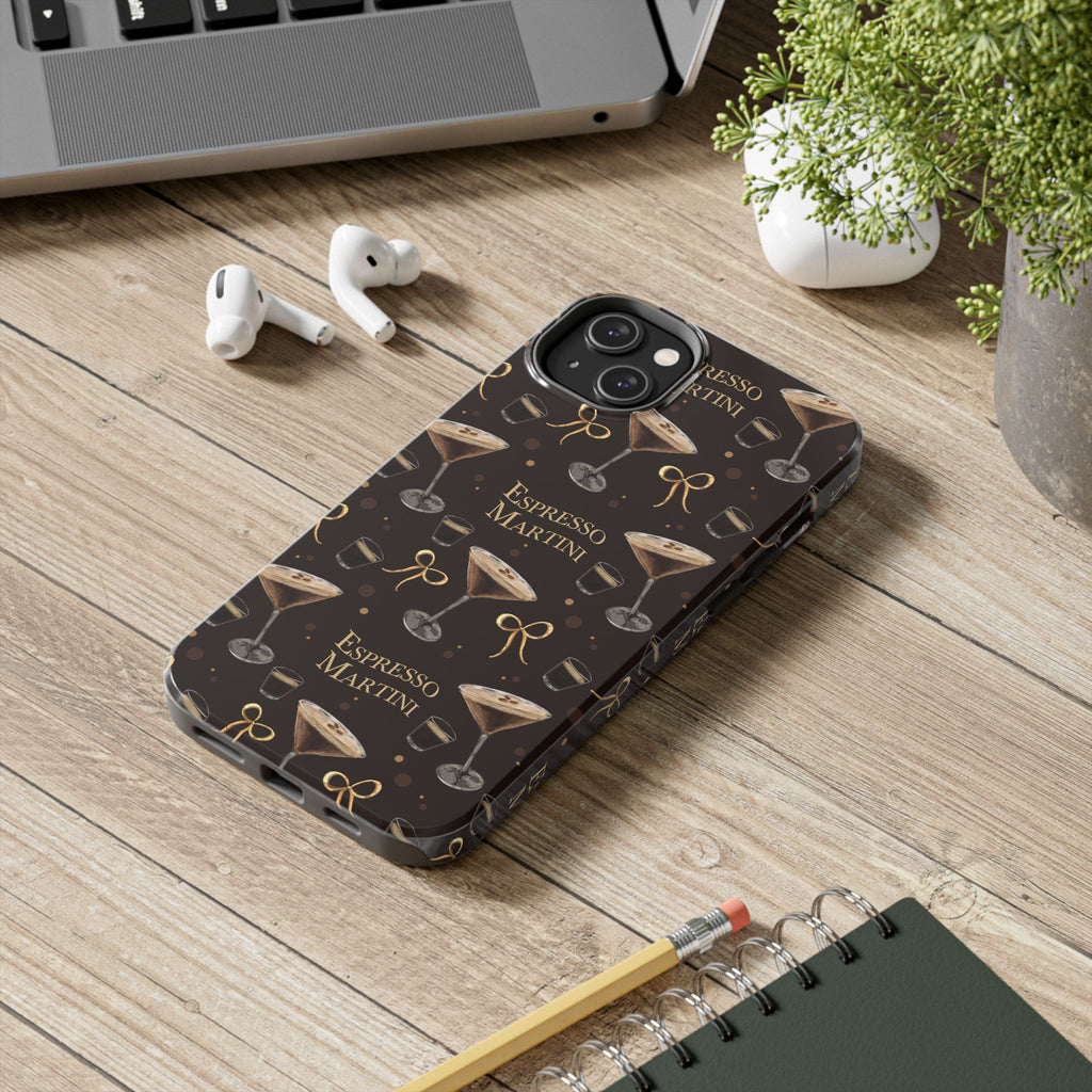 Espresso Martini Tough Phone Case — Dark Brown Espresso Collection Inspired Design