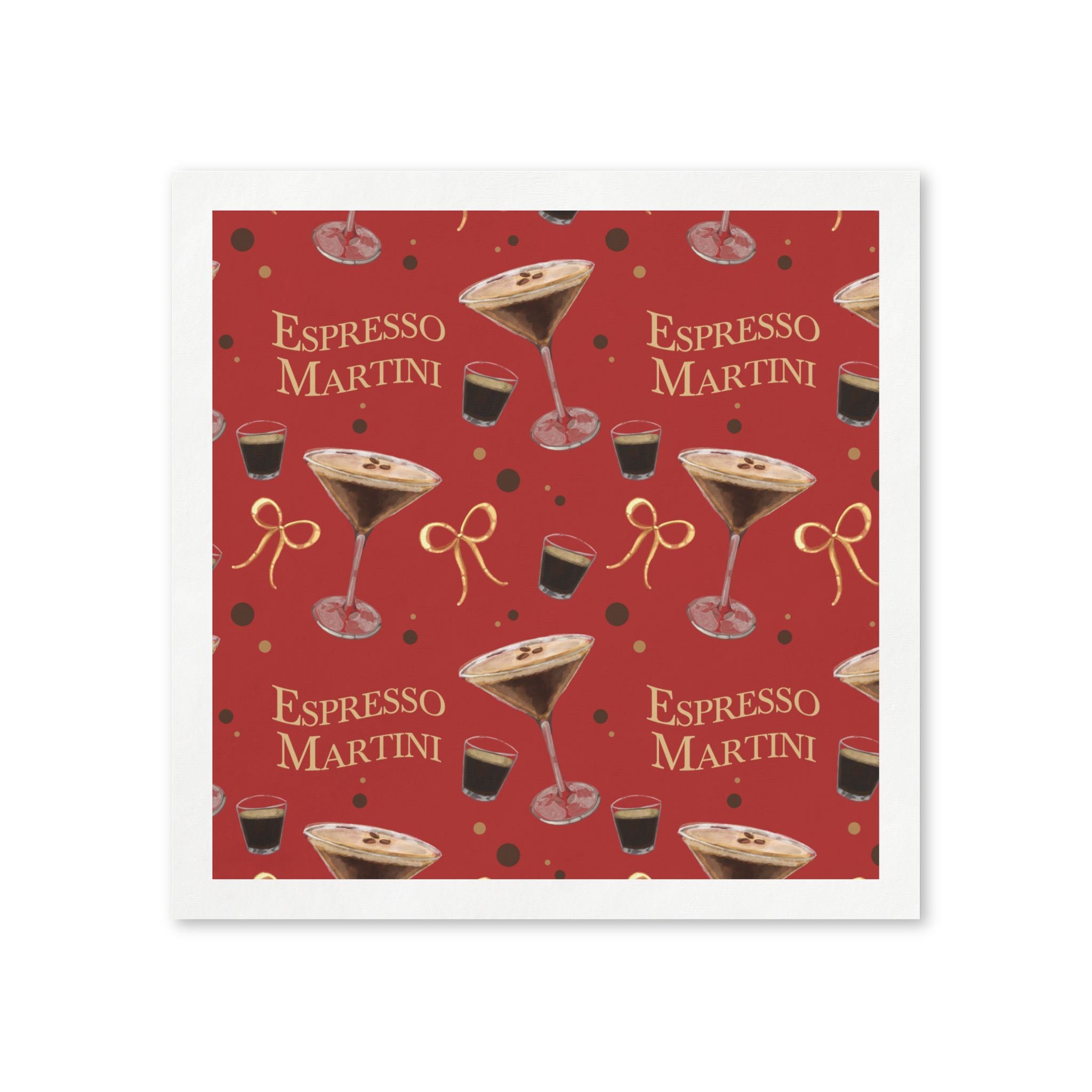 Espresso Martini 50pcs Napkins — Red Espresso Collection Inspired Design