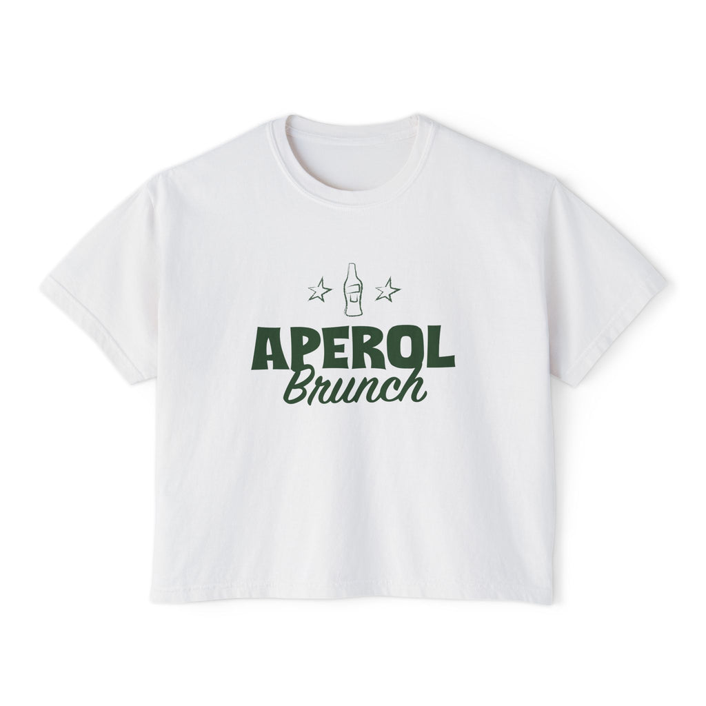 Aperol Brunch Women's Boxy Tee — Green Aperol Inspired Shirt