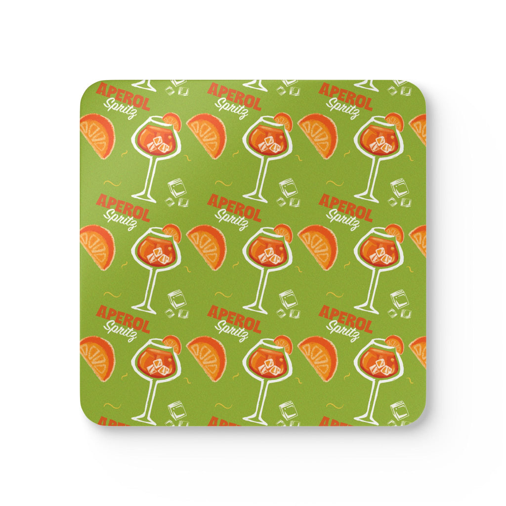 Aperol Spritz Corkwood Coaster Set (4-Pack) – Green Spritz Collection Inspired Design