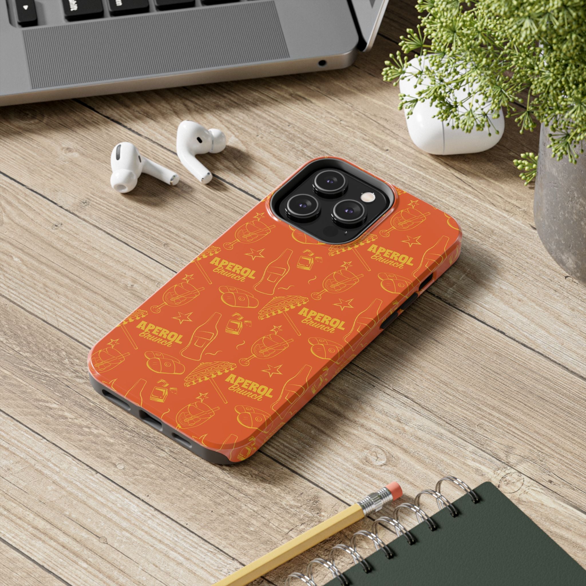 Aperol Brunch Collection Tough Phone Case - Orange and Yellow Brunch Inspired Design