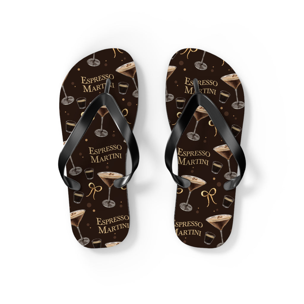 Espresso Martini Flip Flops — Dark Brown Espresso Collection Inspired Design
