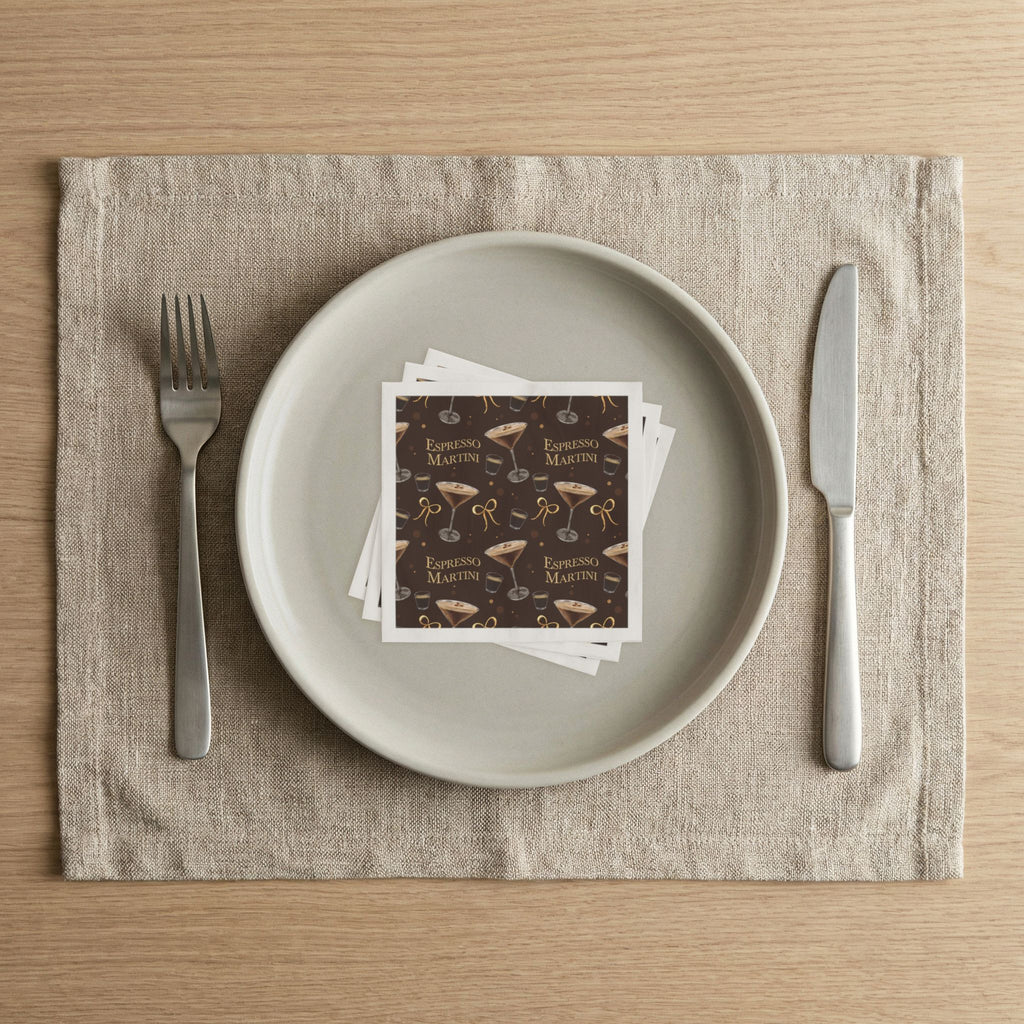 Espresso Martini 50pcs Napkins — Dark Brown Espresso Collection Inspired Design