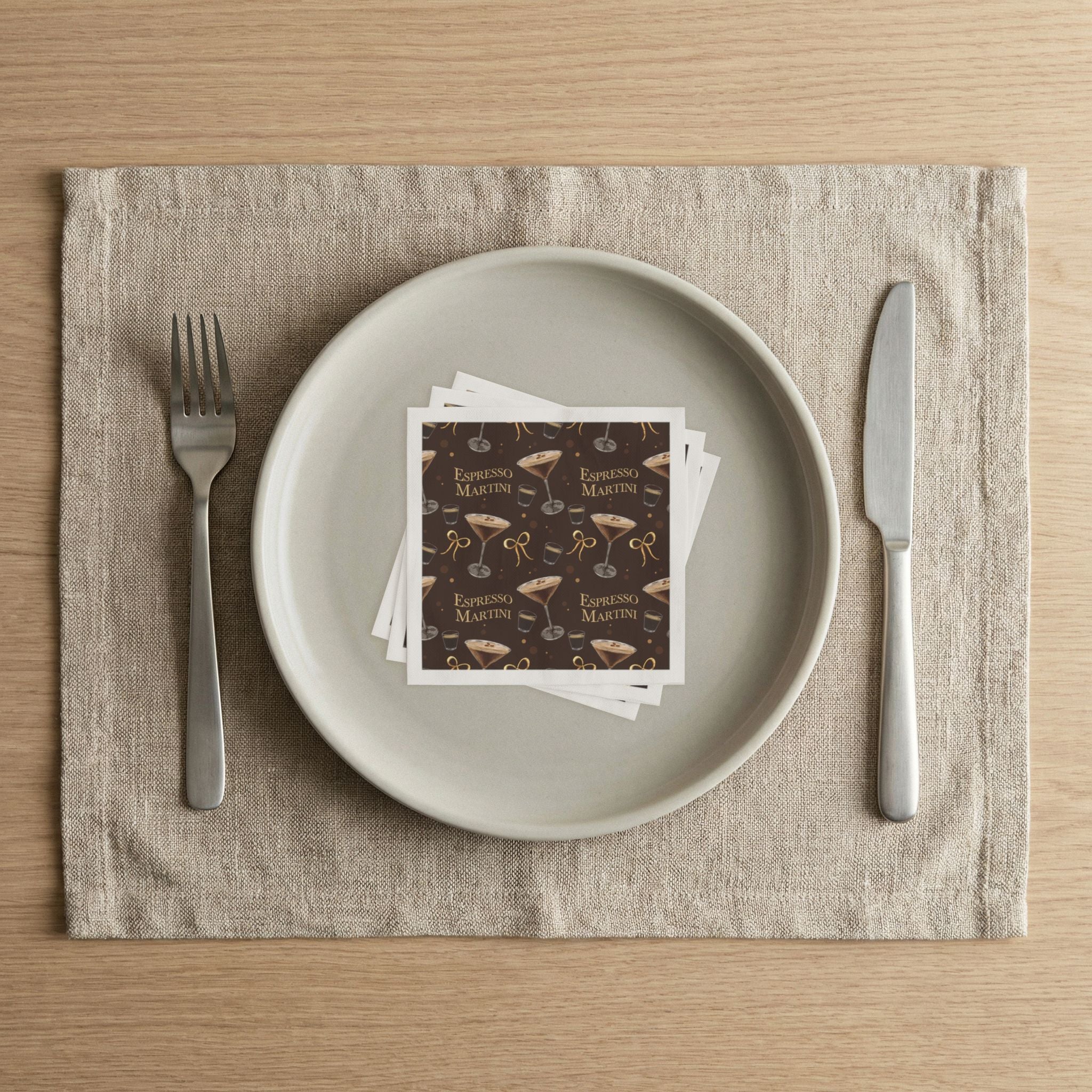 Espresso Martini 50pcs Napkins — Dark Brown Espresso Collection Inspired Design