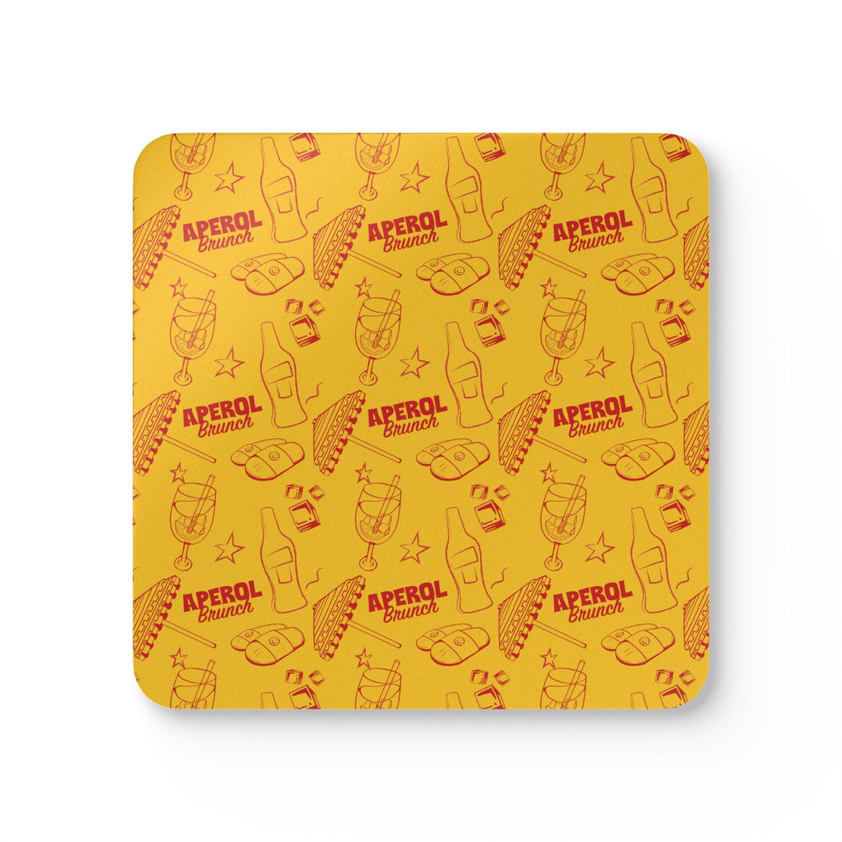 Aperol Brunch Corkwood Coaster Set (4-Pack) – Aperol Red Collection Inspired Design