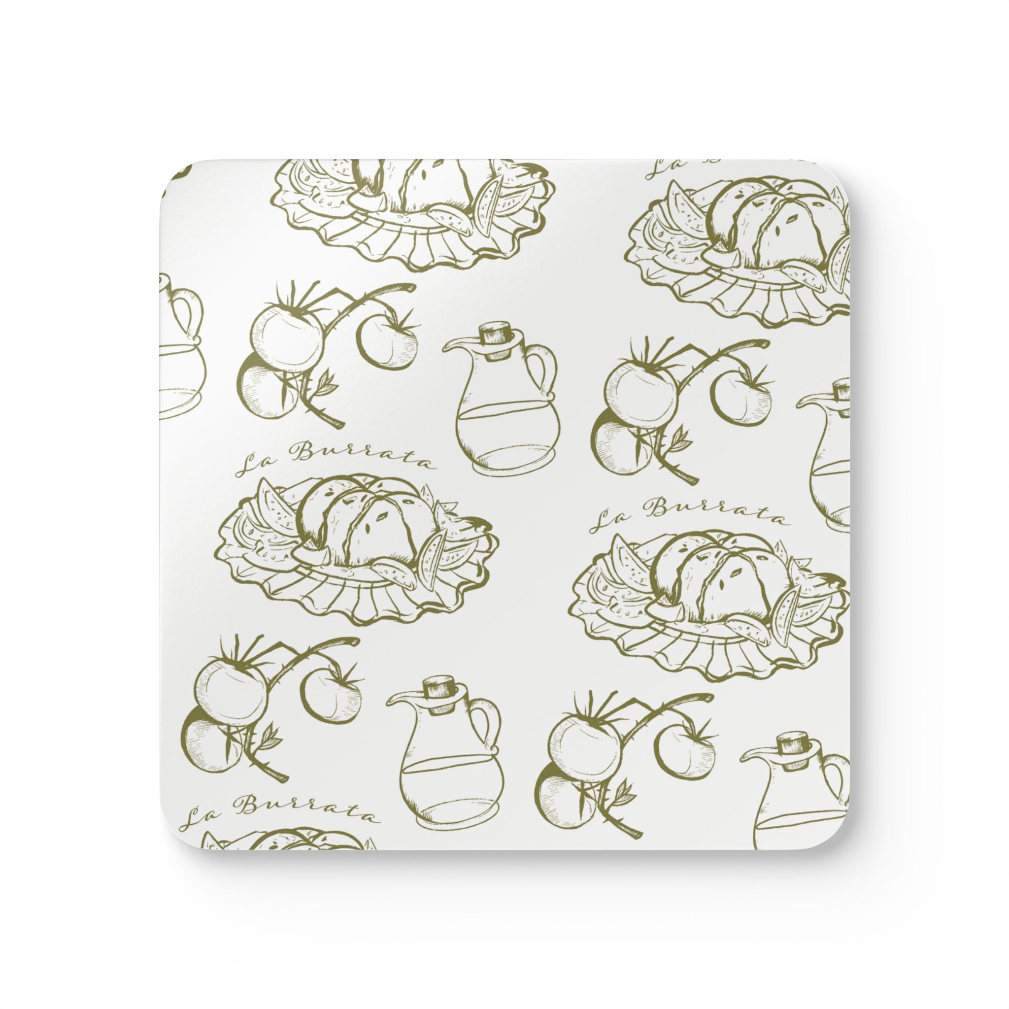 Corkwood Coasters — Italian Burrata & Tomato Kitchen Coaster Set