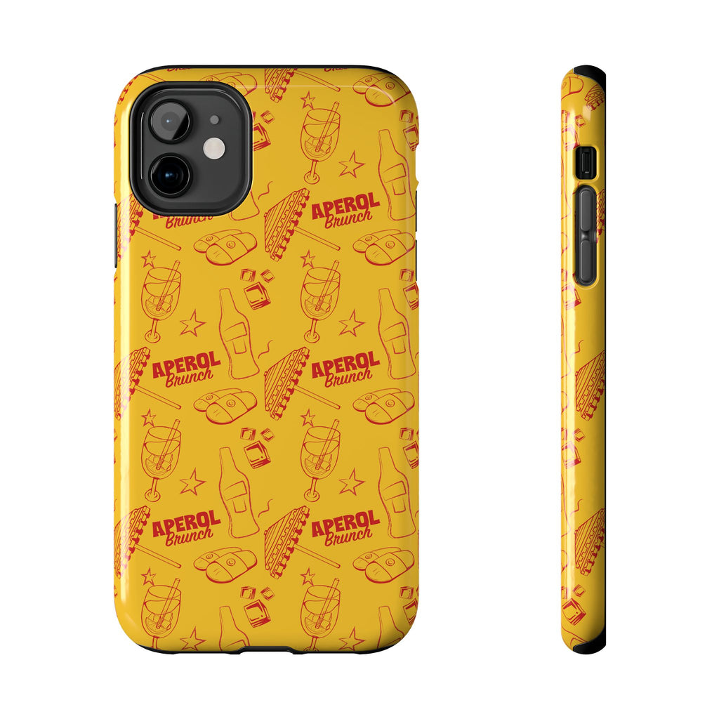 Aperol Brunch Tough Phone Case — Aperol Yellow Patterned Protective Cover