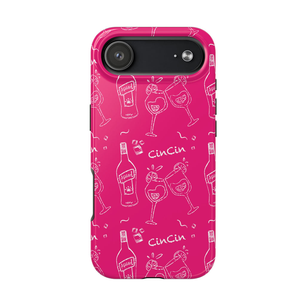 Cin Cin Spritz Tough Phone Case — Magenta Citrus Cocktail Pattern