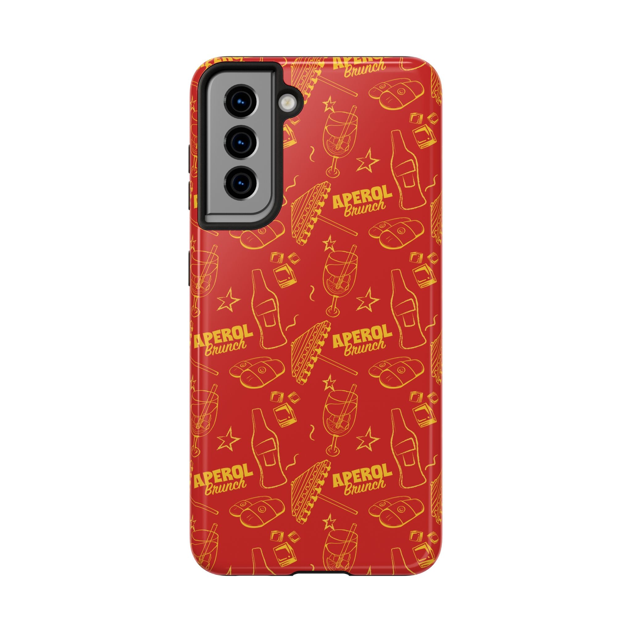 Red Aperol Brunch Tough Phone Case — Citrus Cocktail Protective Cover
