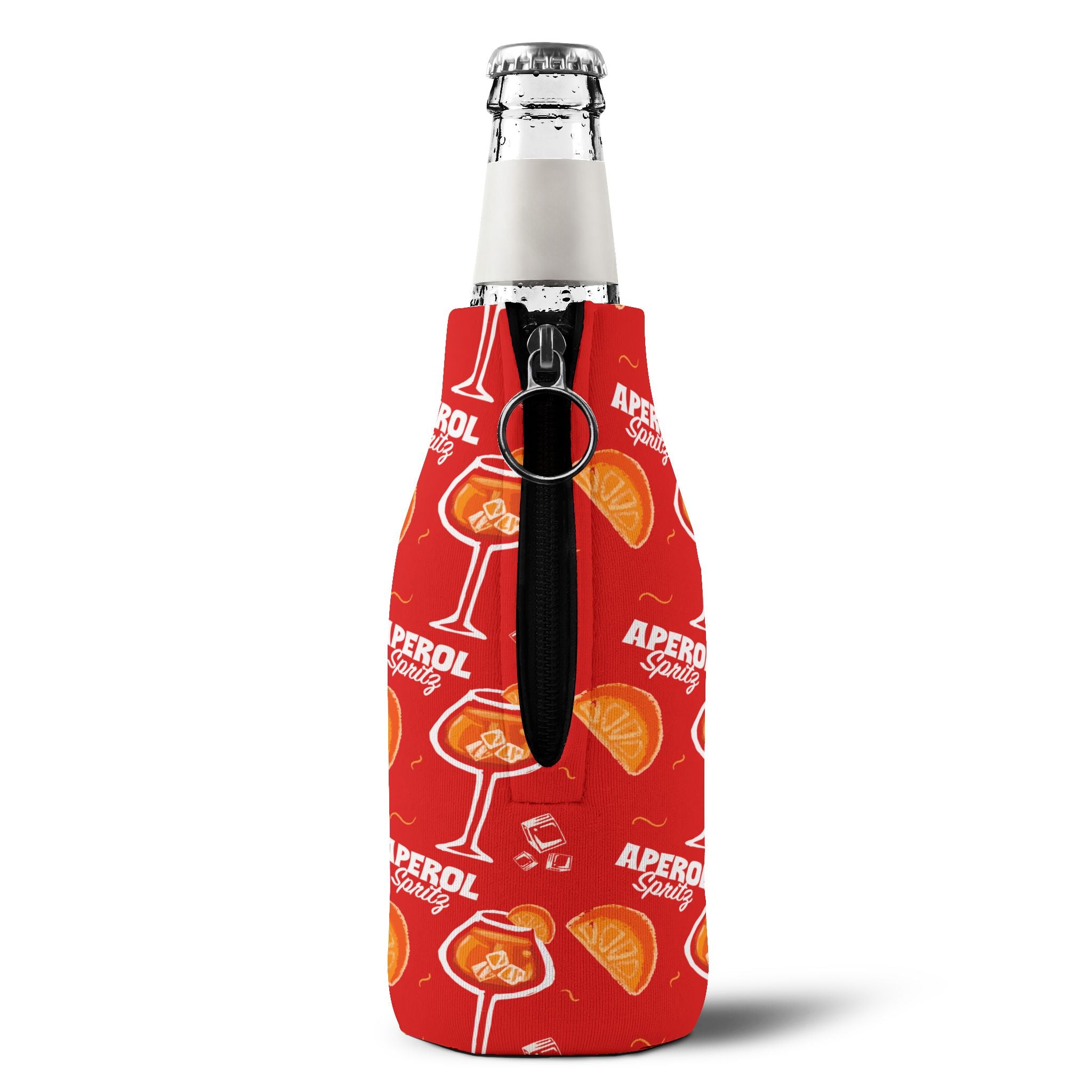Aperol Spritz Zip-Up Bottle Cooler Sleeve — Aperol Red Collection Inspired Design