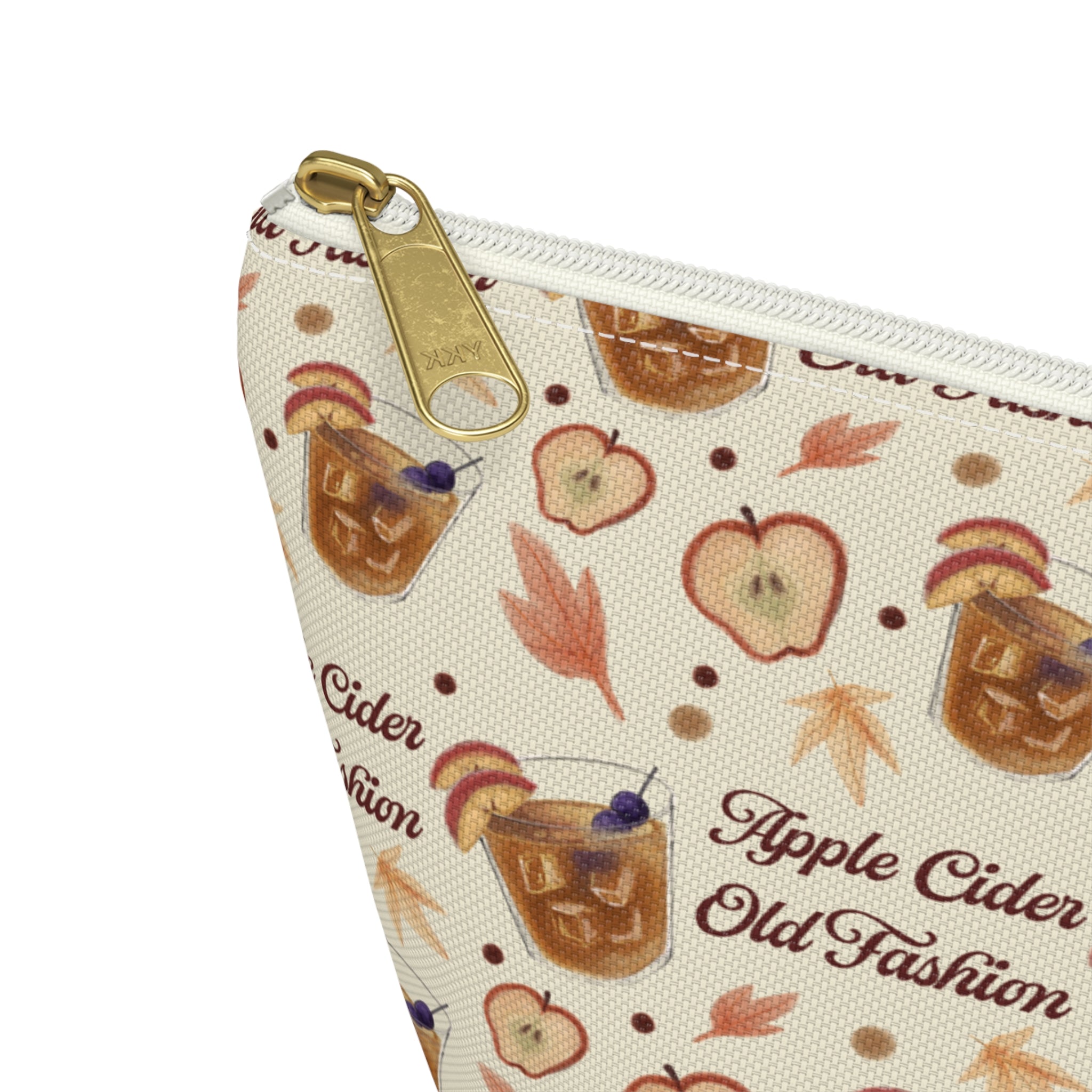 Apple Cider Old Fashioned Accessory Pouch  — Beige Apple Cider Collection Inspired Design