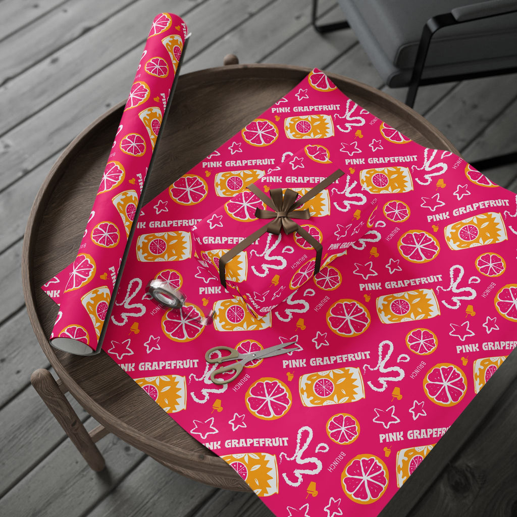 Grapefruit Fruit Brunch Peel Wrapping Paper Roll — Pink Grapefruit Brunch Collection Inspired Design