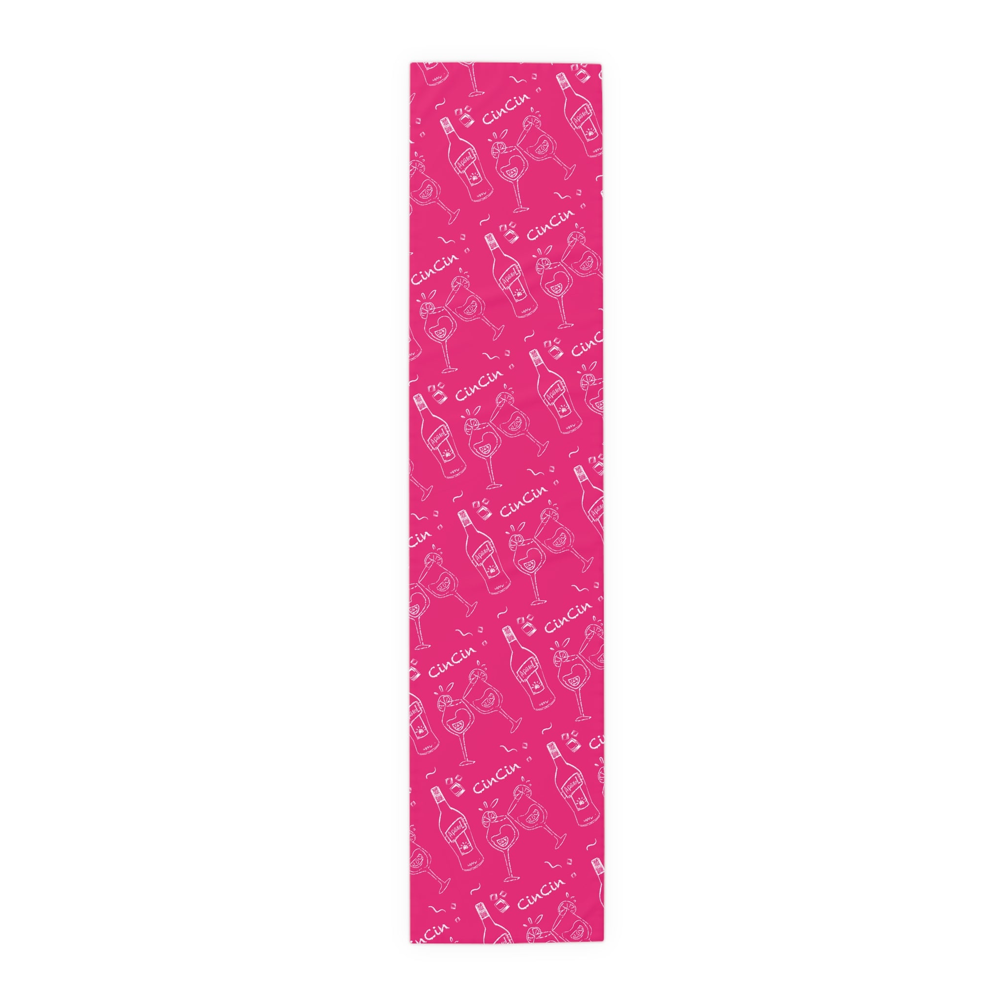 Cin Cin Spritz Table Runner — Magenta Citrus Cocktail Pattern