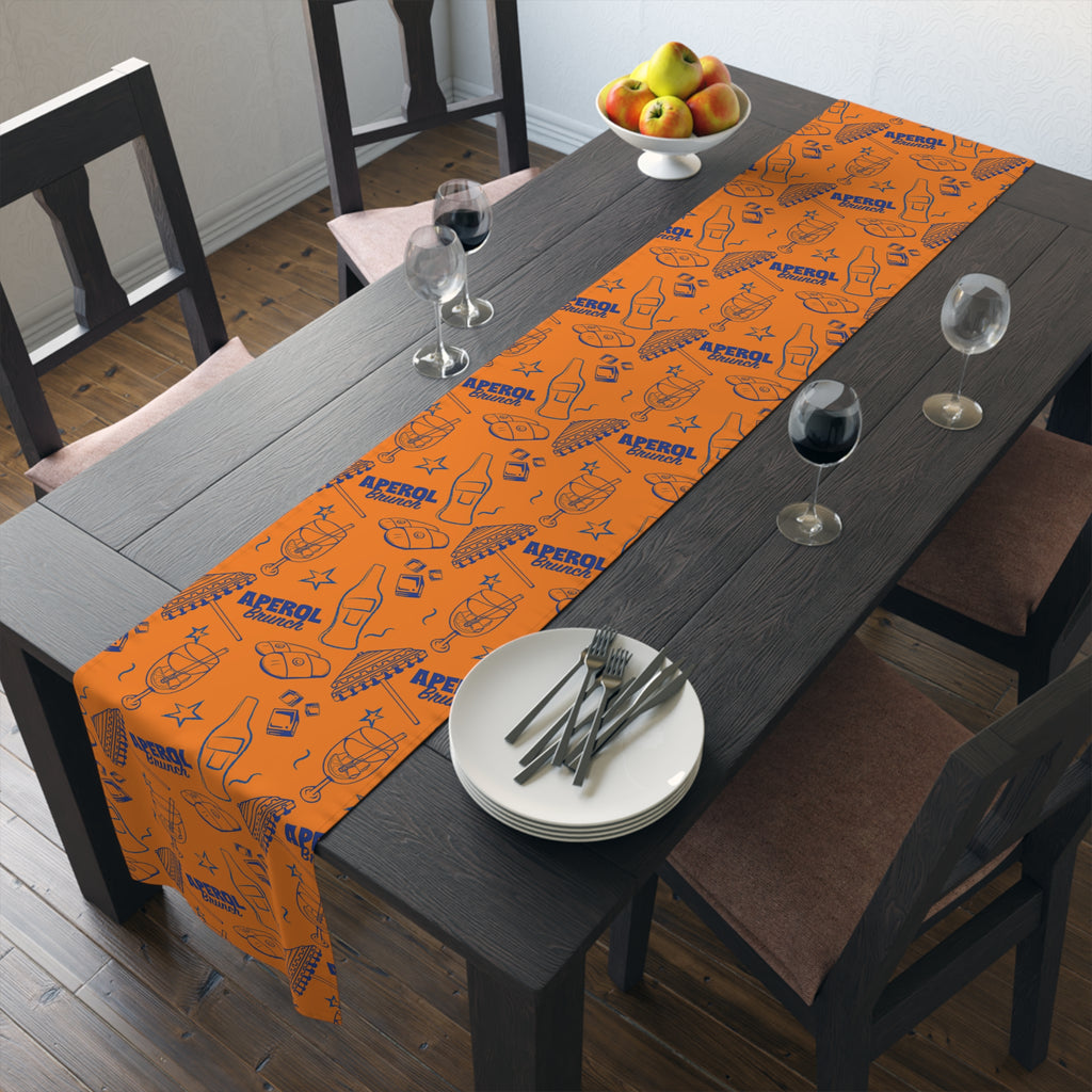 Aperol Brunch Table Runner — Orange Citrus Summer Decor