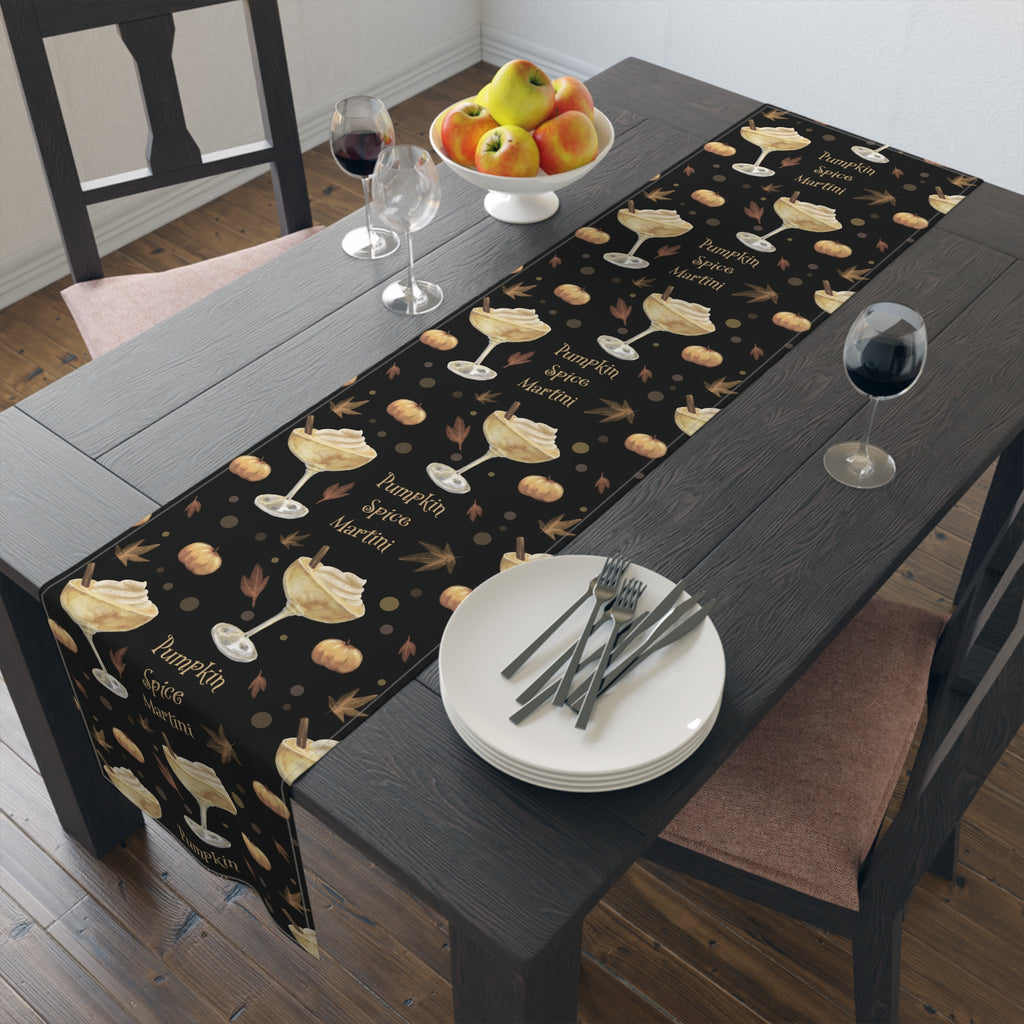 Pumpkin Spice Martini Table Runner — Black Pumpkin Collection Inspired Design