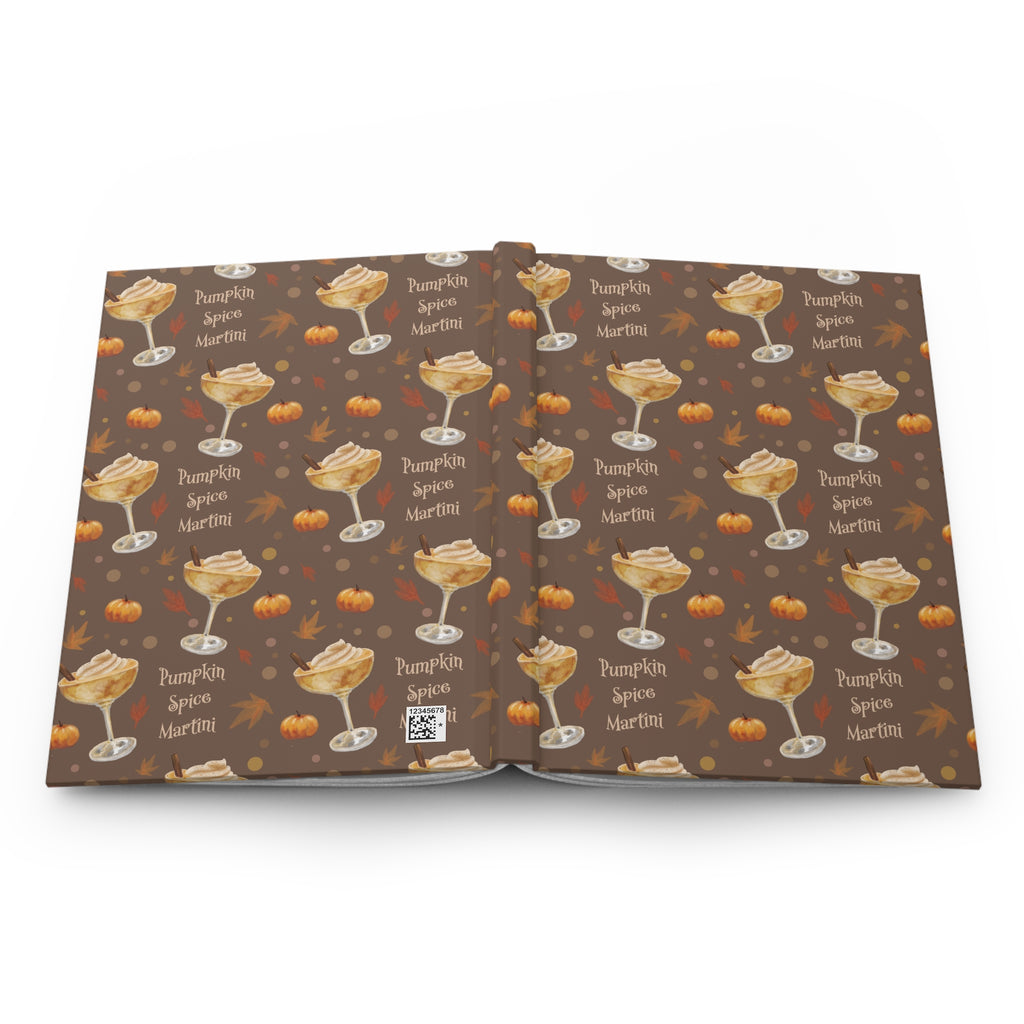 Pumpkin Spice Martini Hardcover Journal — Brown Pumpkin Collection Inspired Design