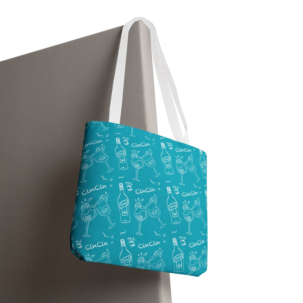 Cin Cin Tote Bag — Turquoise Cin Cin Brunch Collection Inspired Design