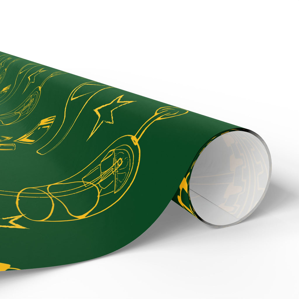 Aperol Brunch Peel Wrapping Paper Roll — Green Brunch Collection Inspired Design
