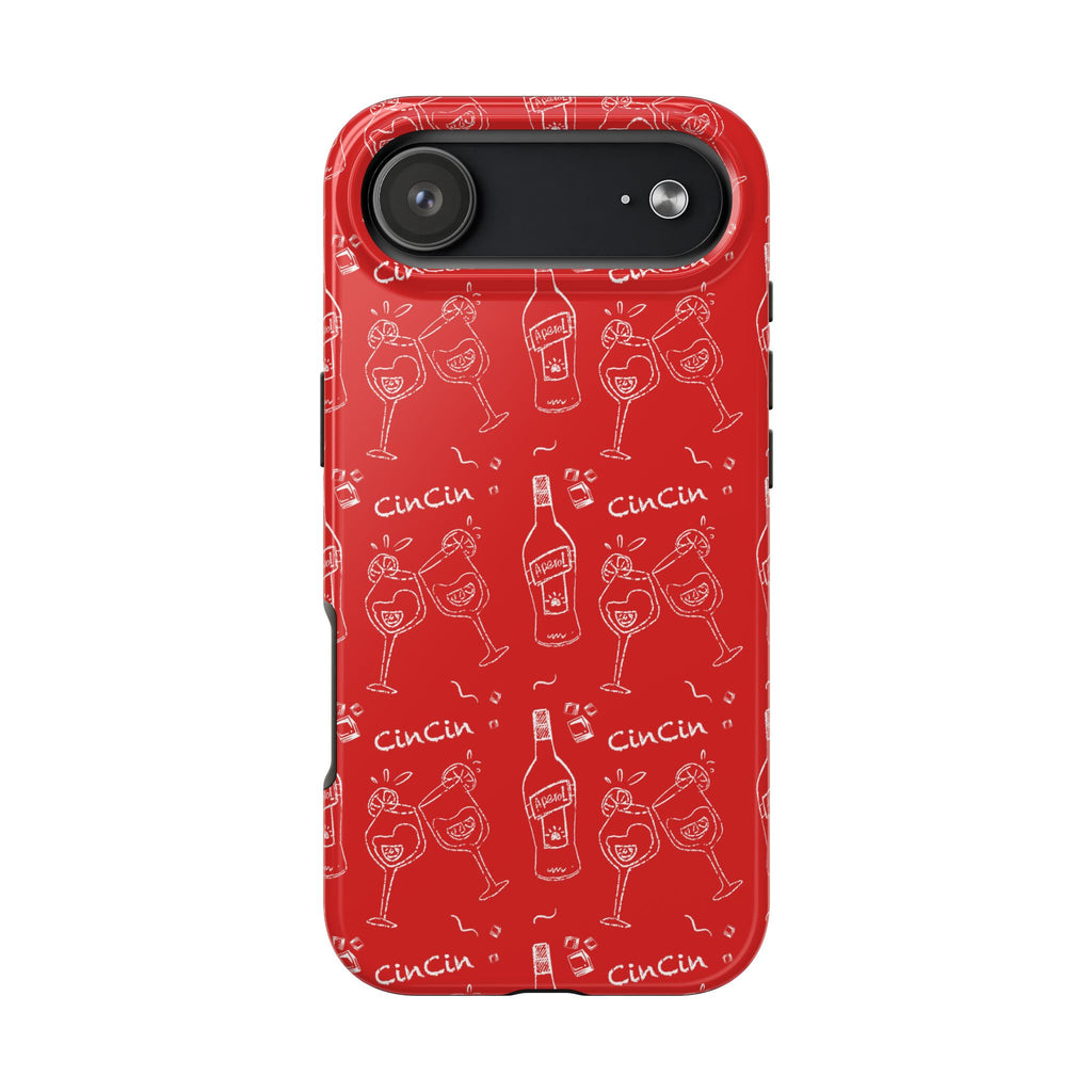 Cin Cin Spritz Tough Phone Case — Red Citrus Cocktail Pattern