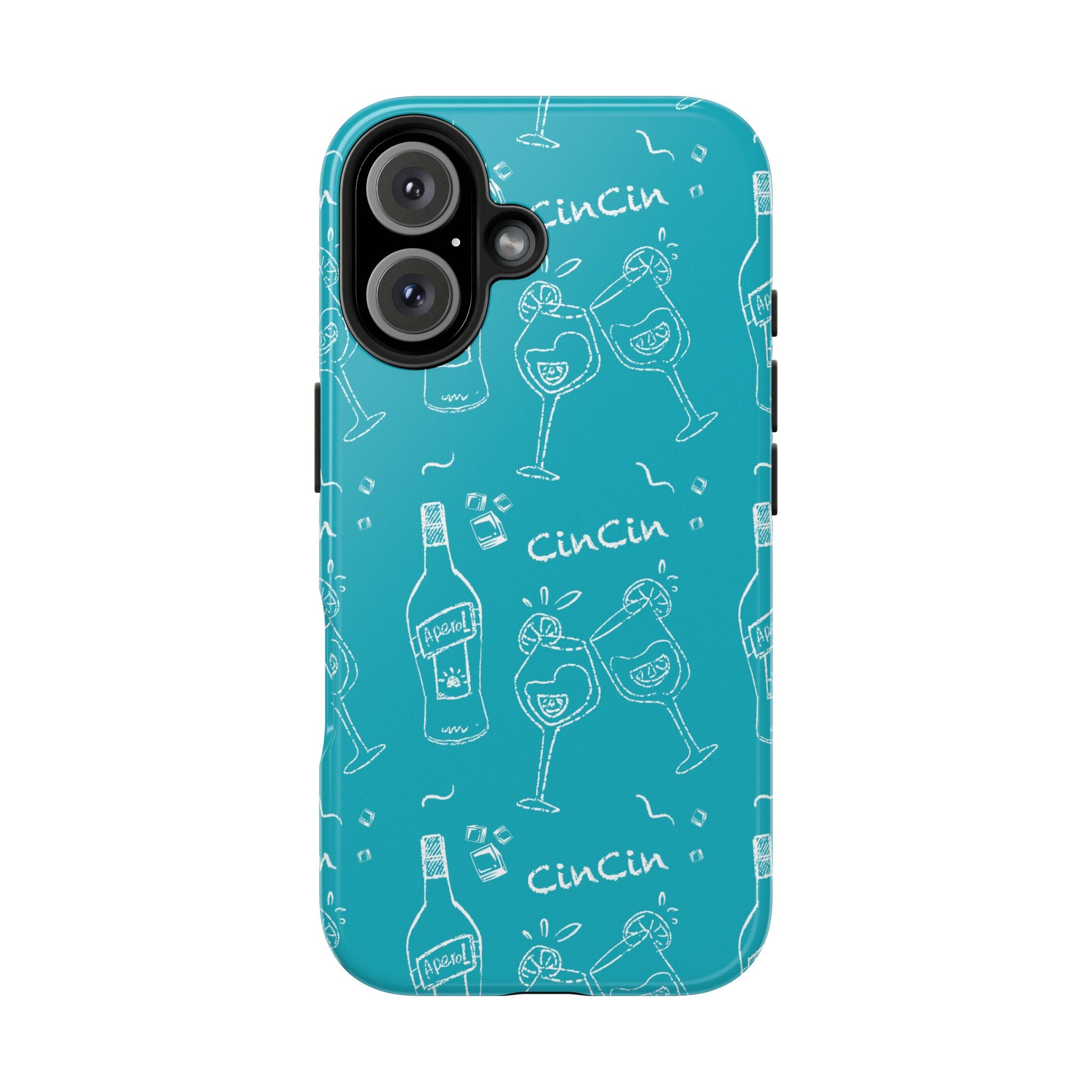 Cin Cin Spritz Tough Phone Case — Turquoise Citrus Cocktail Pattern