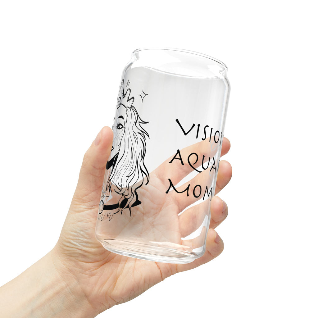 Aquarius Mom Gift – Zodiac 16oz Glass Cup for Mom | Astrology Sipper Glass