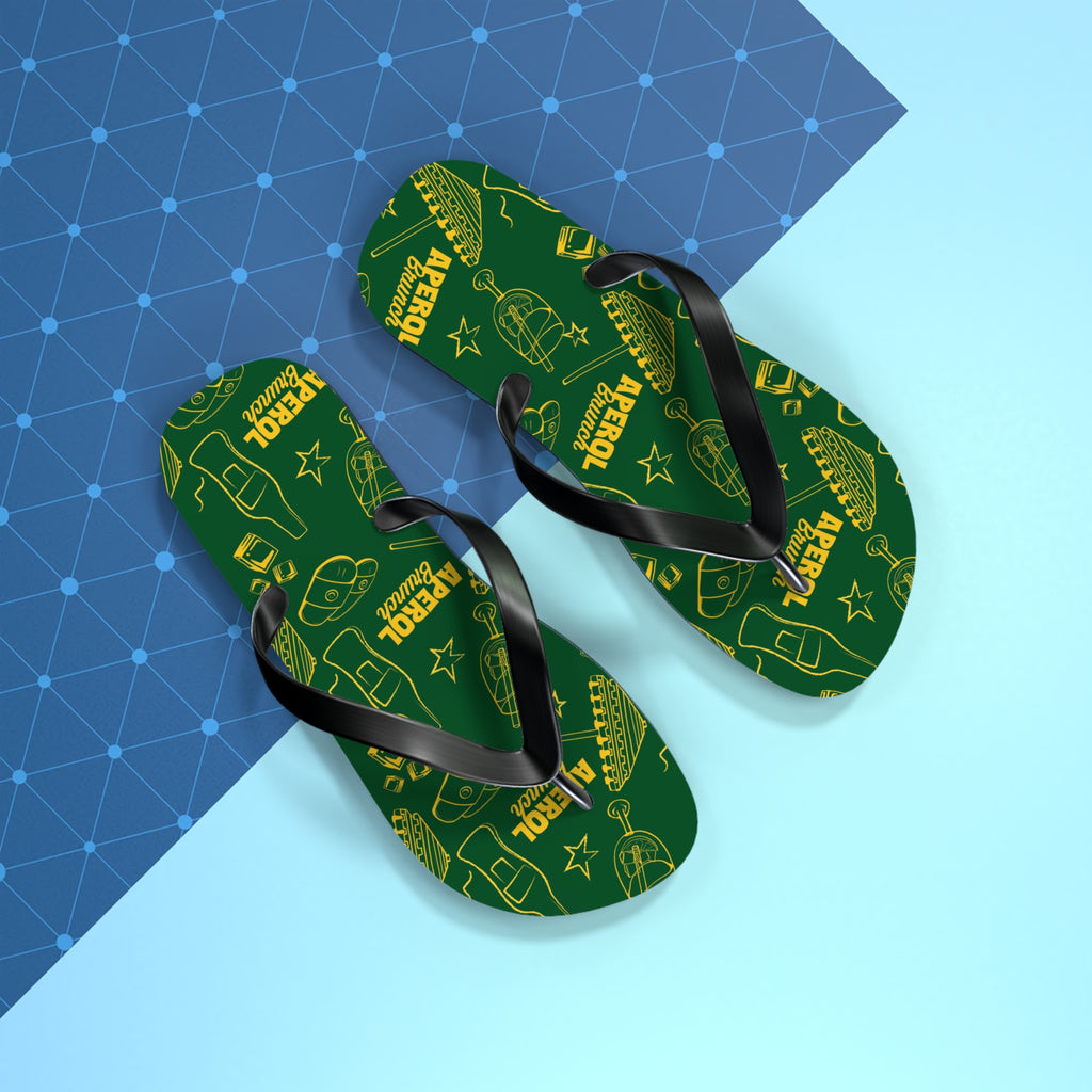 Aperol Spritz Flip Flops — Green Brunch Aperol Inspired Design