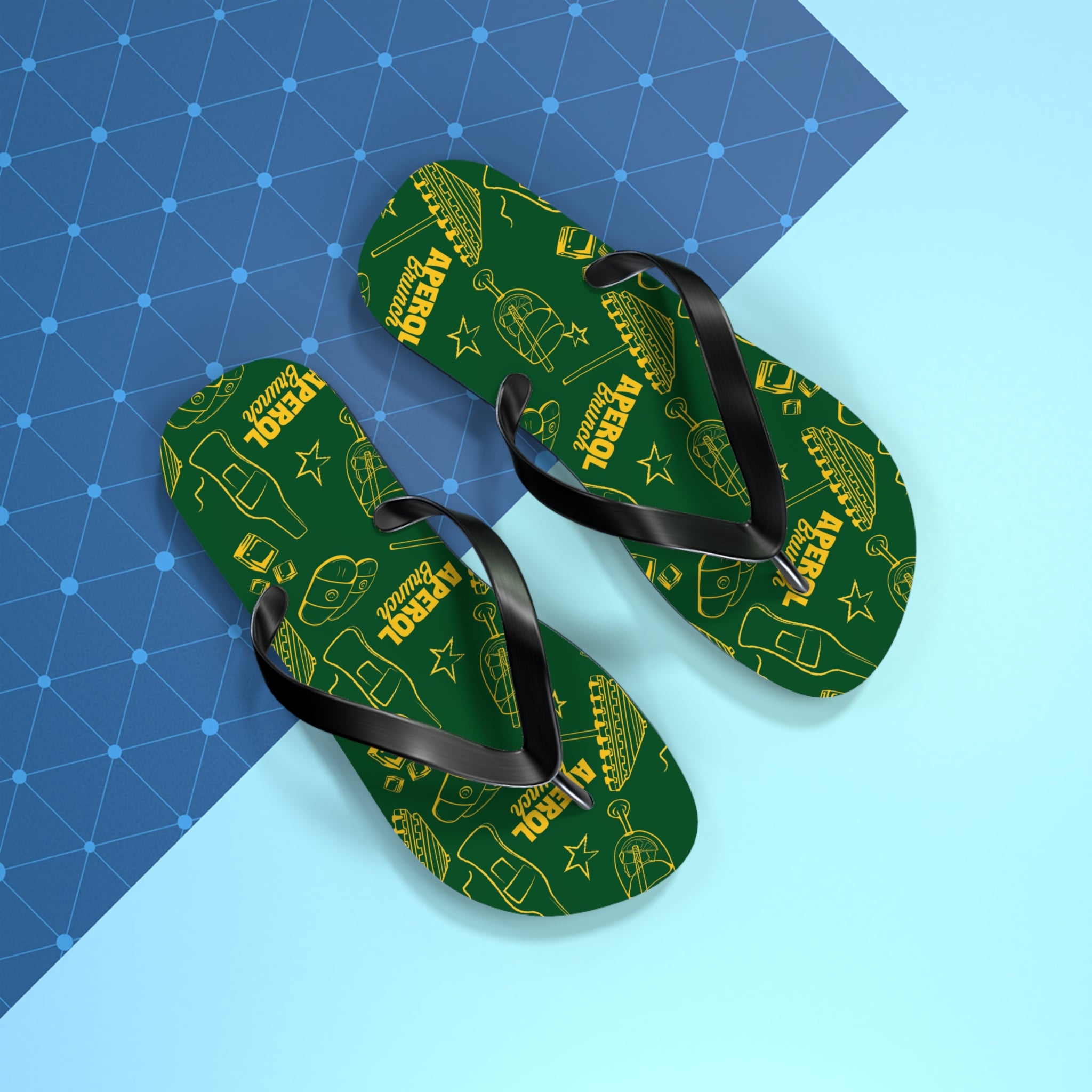 Aperol Spritz Flip Flops — Green Brunch Aperol Inspired Design