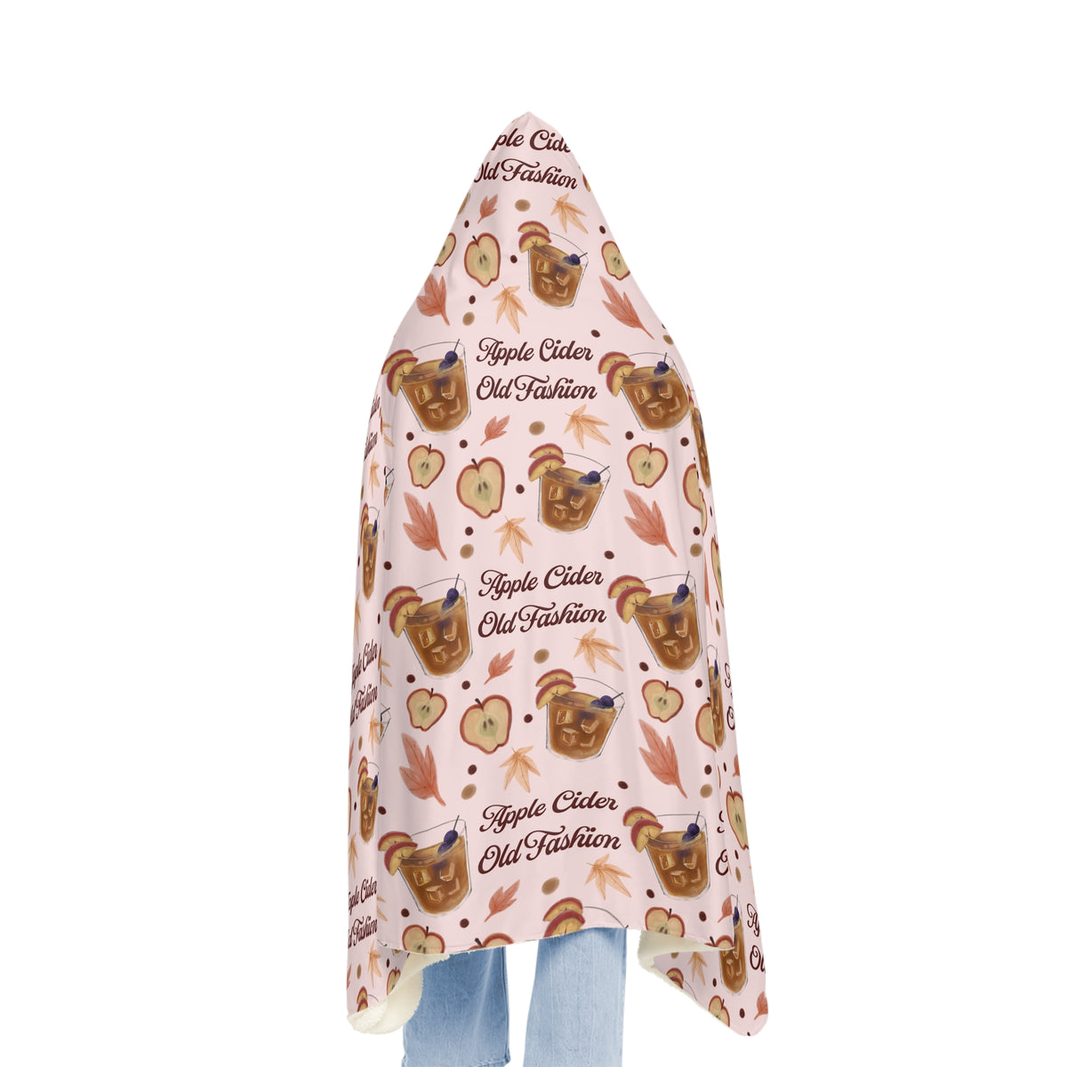 Apple Cider Old Fashion Hooded Throw Blanket – Light Pink Apple Cider Collection Inspired Design