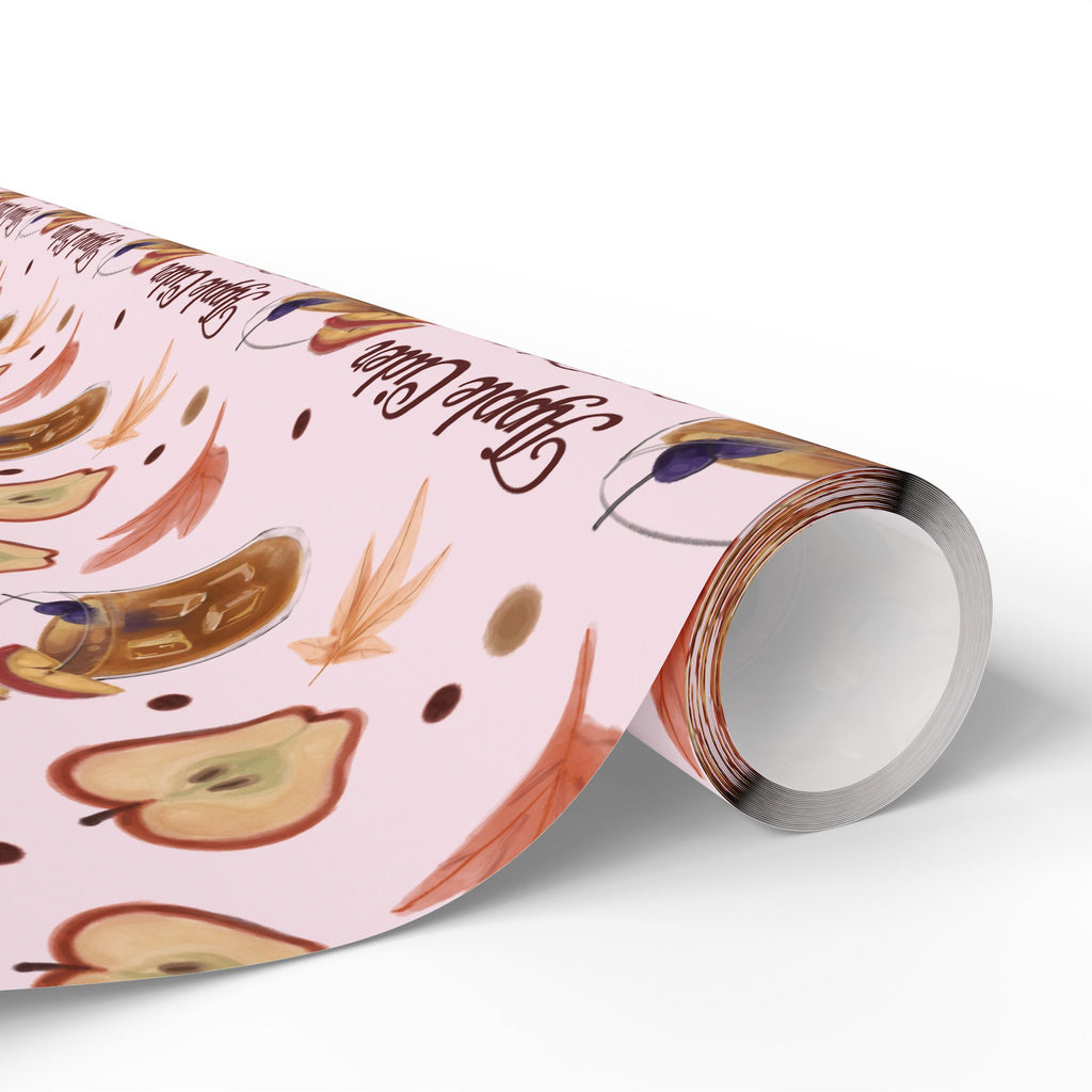 Apple Cider Old Fashioned Wrapping Paper Roll — Light Pink Apple Cider Collection Inspired Design