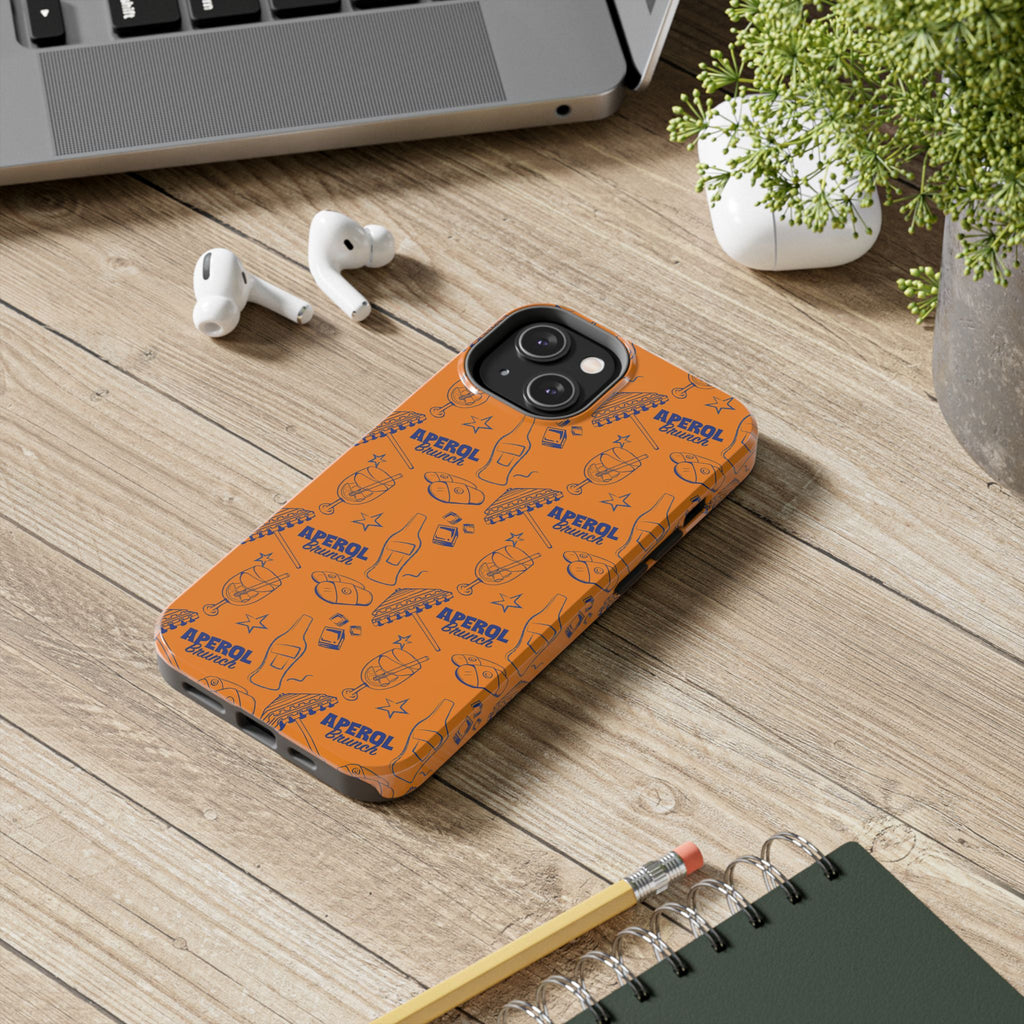 Aperol Brunch Collection Tough Phone Case — Orange and Blue Aperol Inspired Design