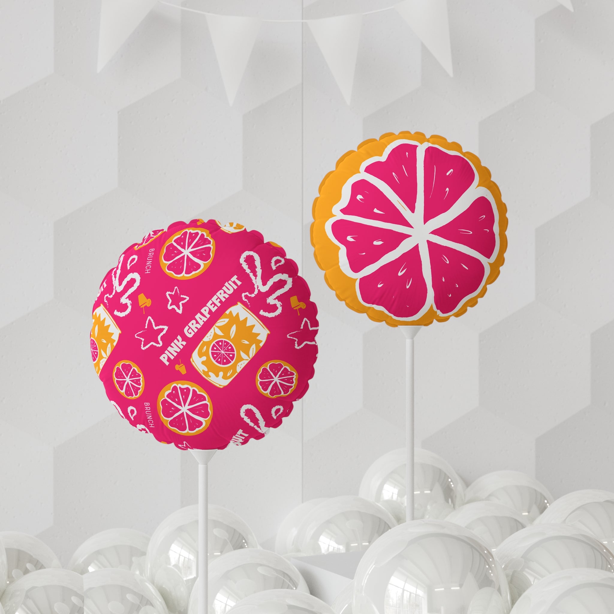 Pink Grapefruit Fruit Balloon 11" | Fruit Party Decoration