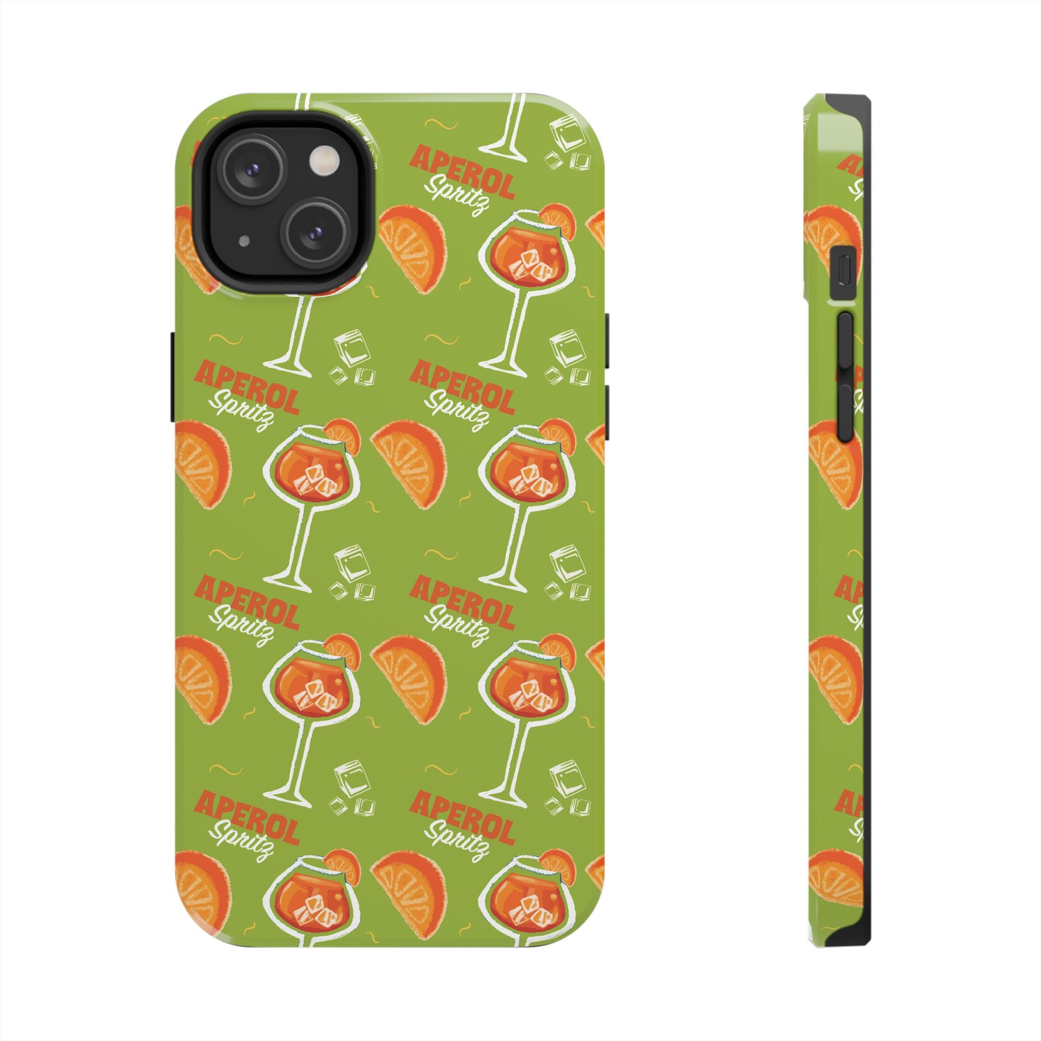 Aperol Spritz Pattern Tough Phone Case — Green Spritz Collection Inspired Design