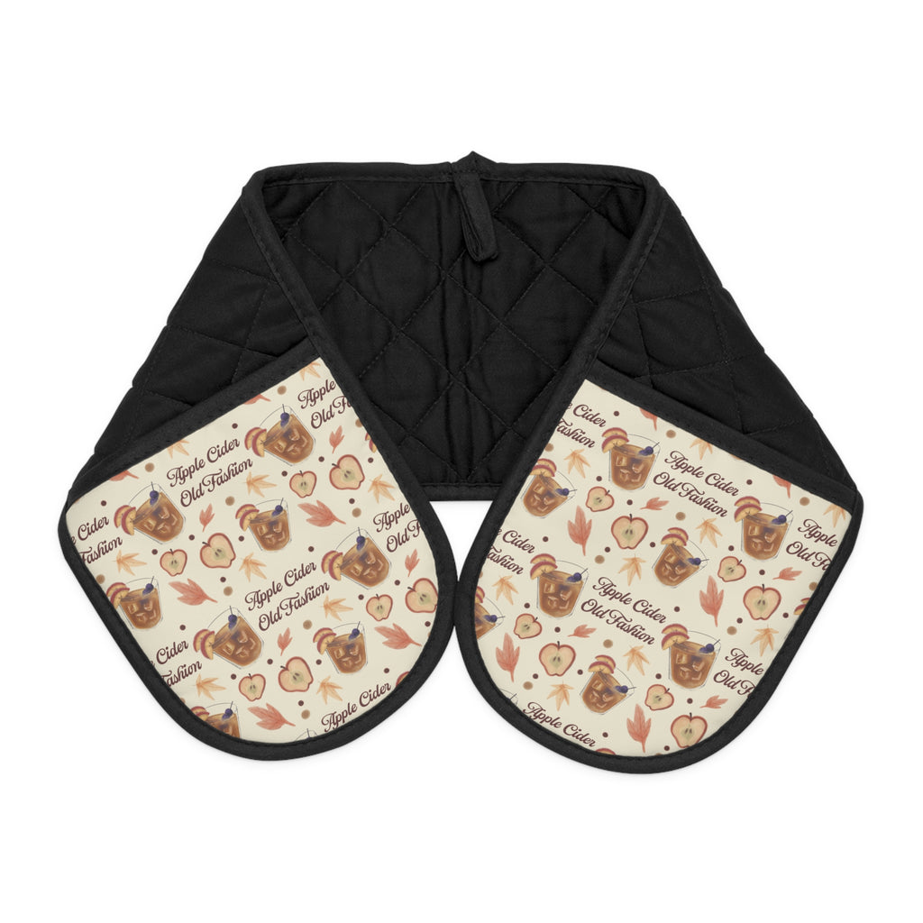 Apple Cider Old Fashioned Double Oven Mitt — Beige Apple Cider Collection Inspired Design