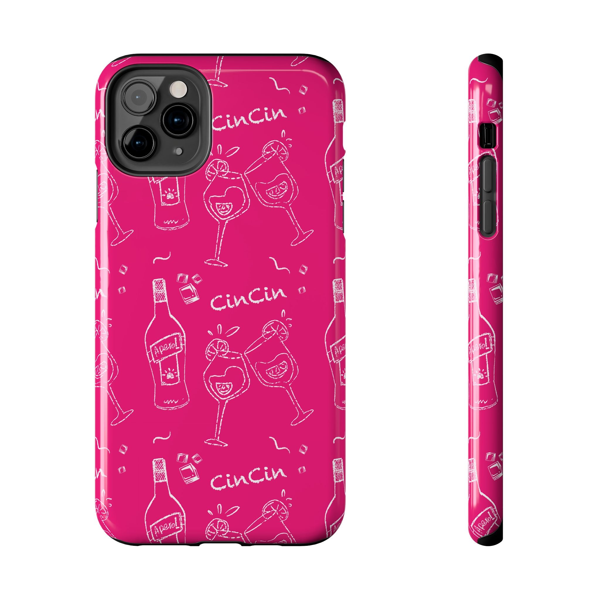 Cin Cin Spritz Tough Phone Case — Magenta Citrus Cocktail Pattern