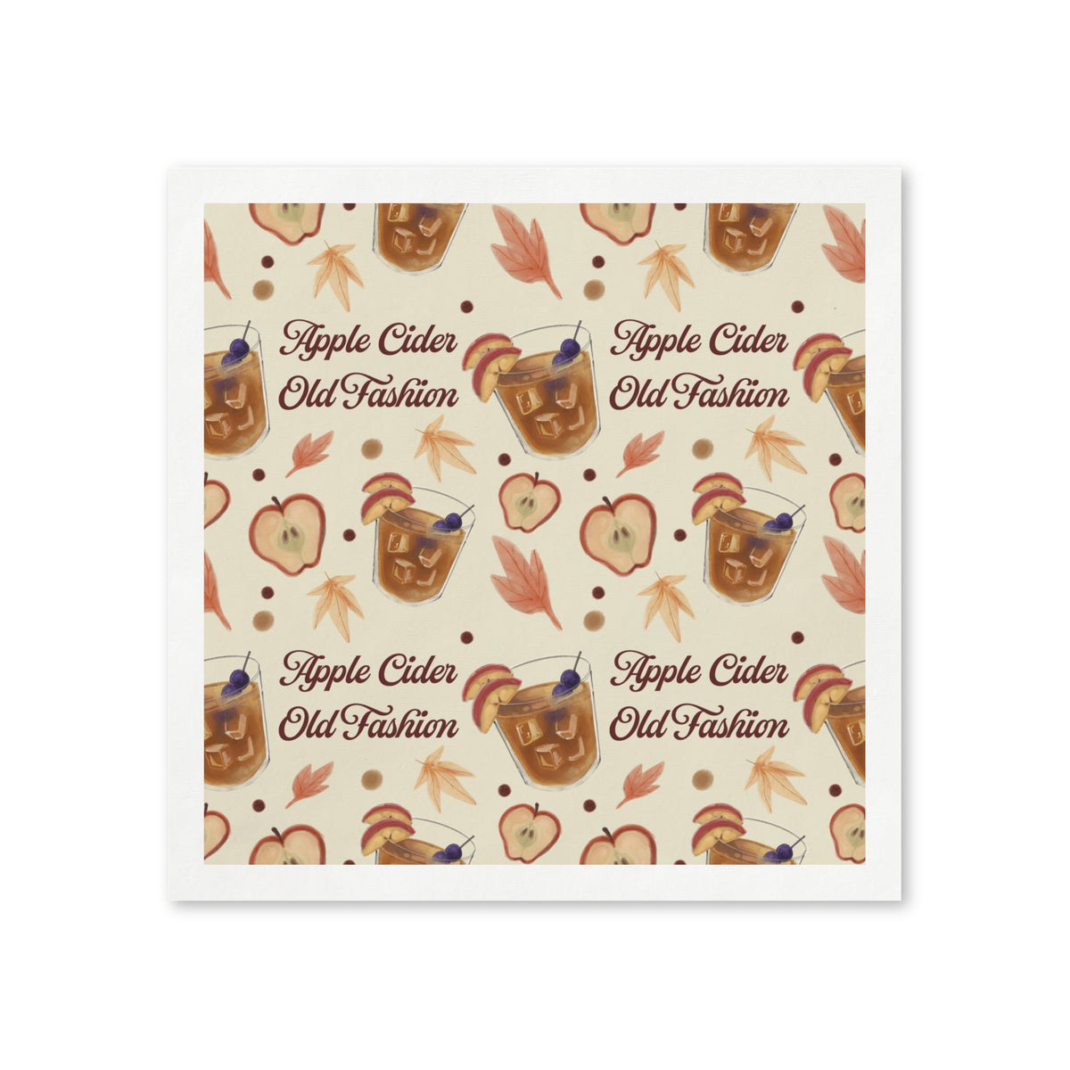 Apple Cider Old Fashioned 50pcs Napkins — Beige Apple Cider Collection Inspired Design