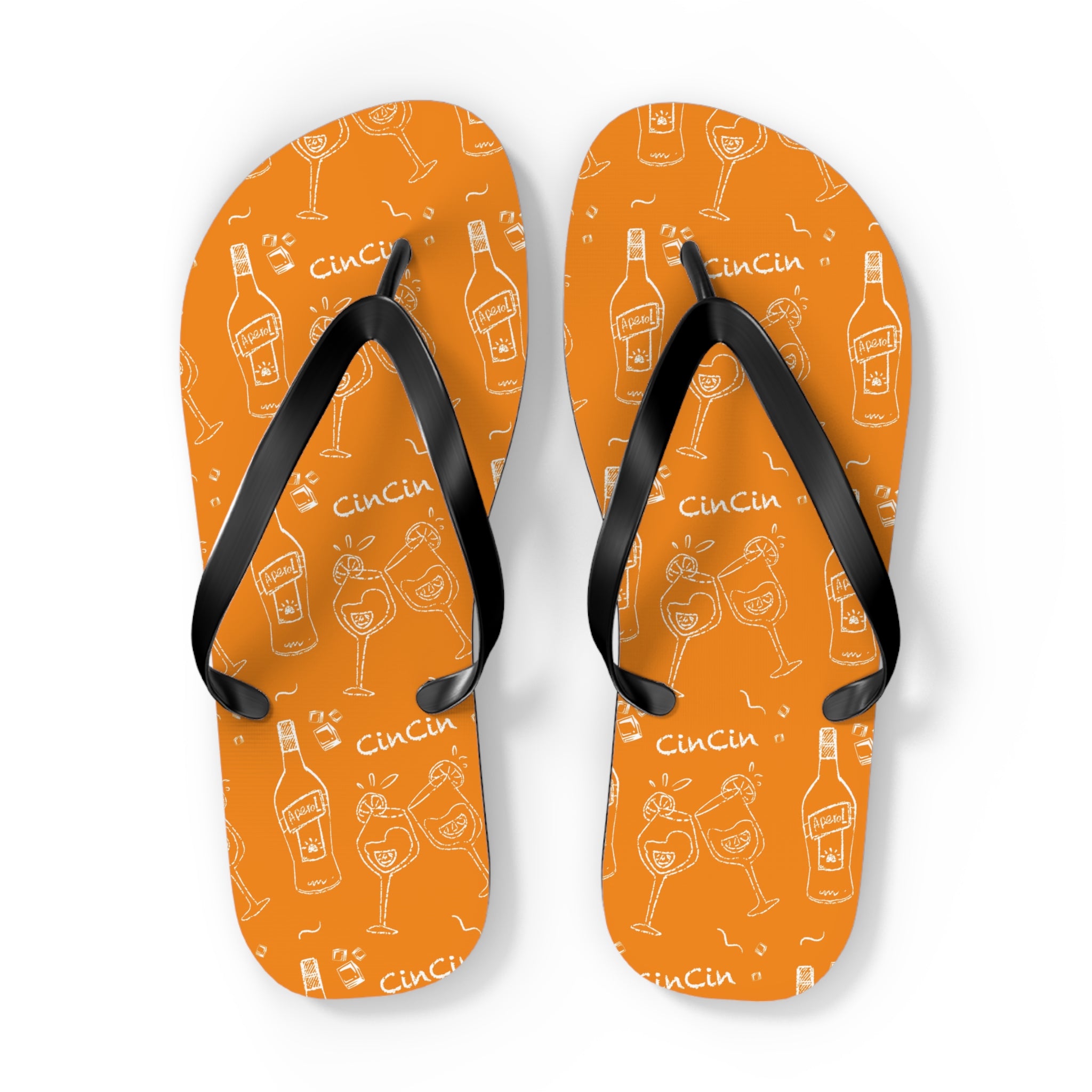 Cin Cin Orange Flip Flops — Orange Cin Cin Collection Inspired Design