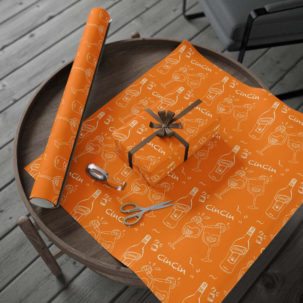 Cin Cin Peel Wrapping Paper Roll — Orange Cin Cin Collection Inspired Design