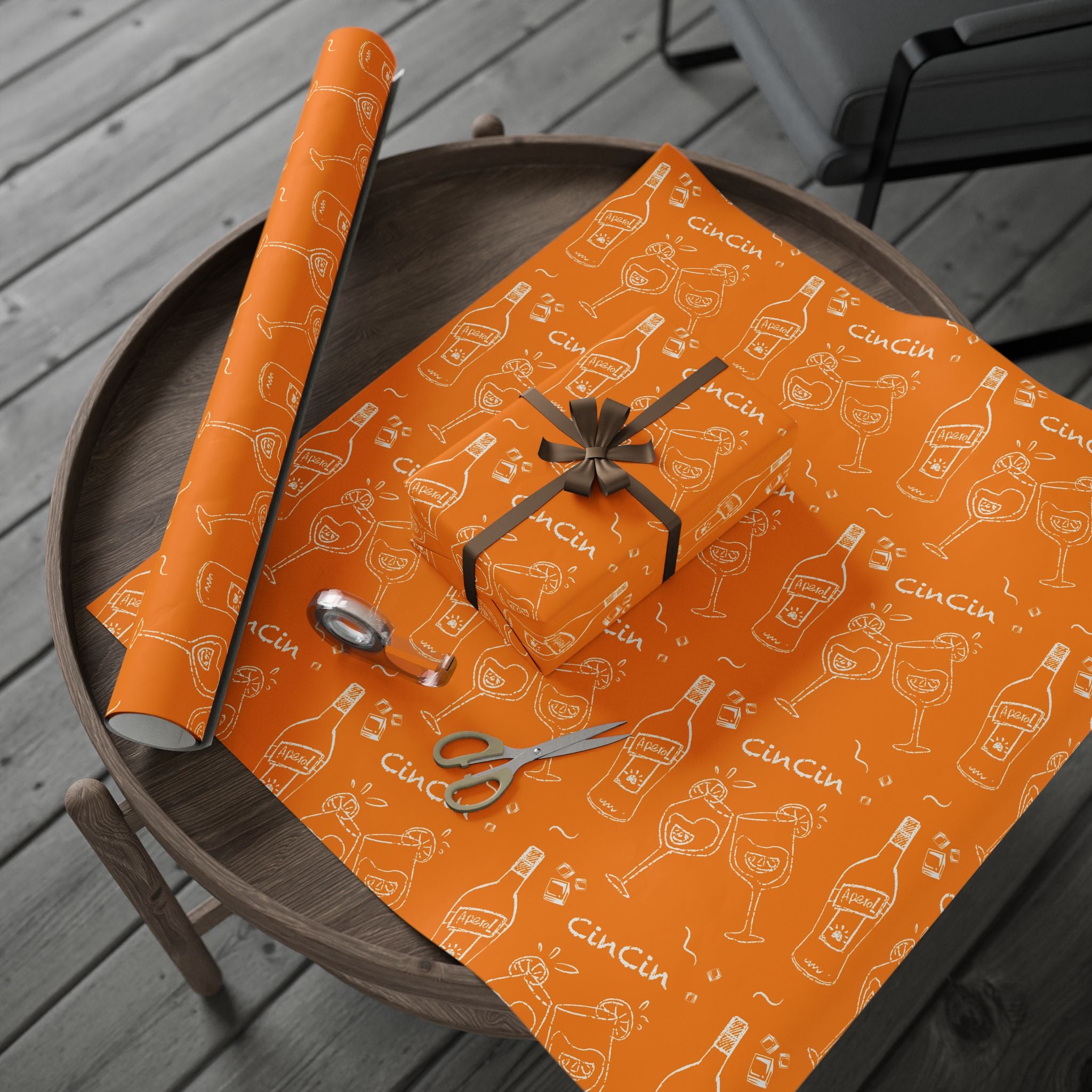 Cin Cin Peel Wrapping Paper Roll — Orange Cin Cin Collection Inspired Design