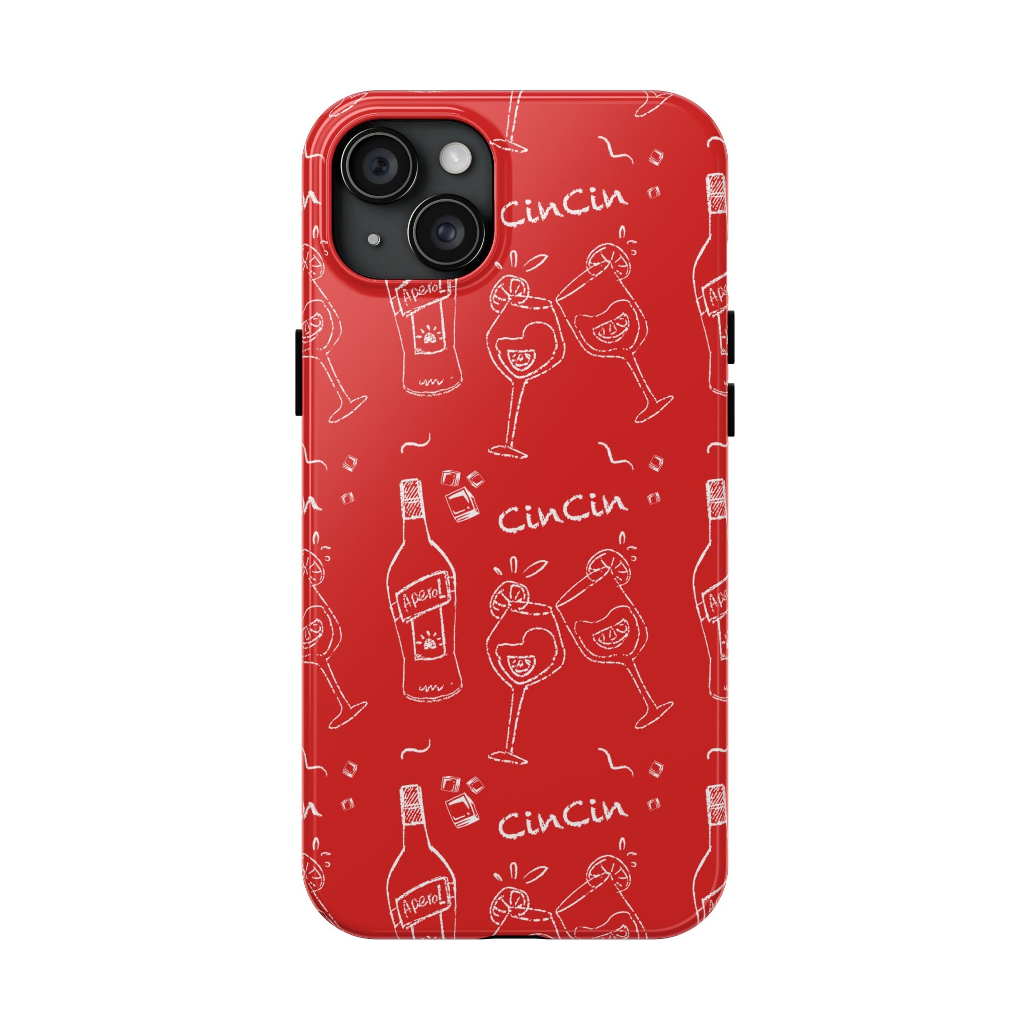 Cin Cin Spritz Tough Phone Case — Red Citrus Cocktail Pattern