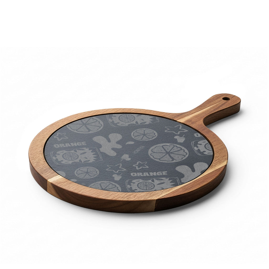 Orange Brunch Acacia Charcuterie Board Set
