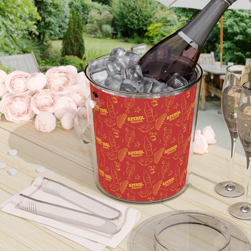 Aperol Spritz Ice Bucket with Tongs – Red Brunch Collection Inspired Design