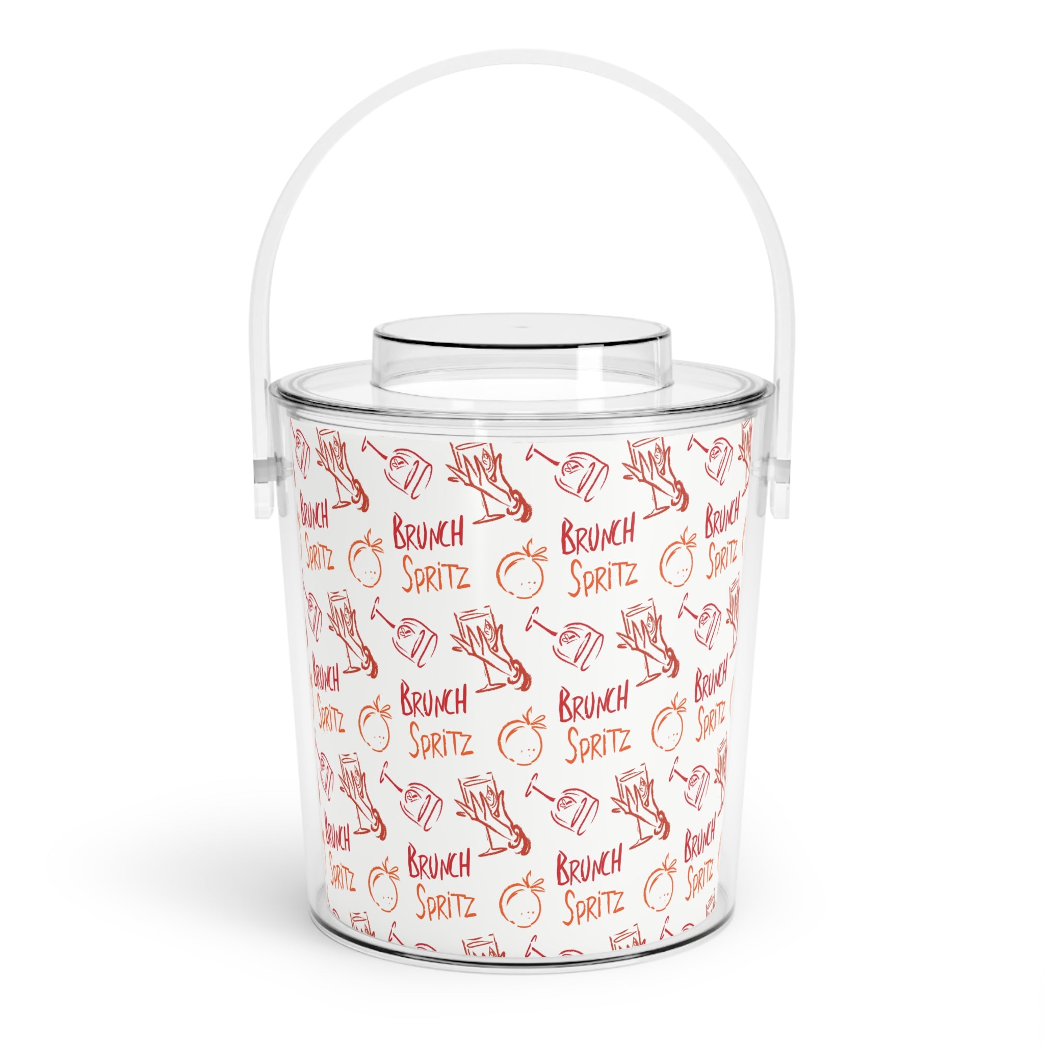 Brunch Spritz Ice Bucket with Tongs — White Brunch Collection Inspired Design