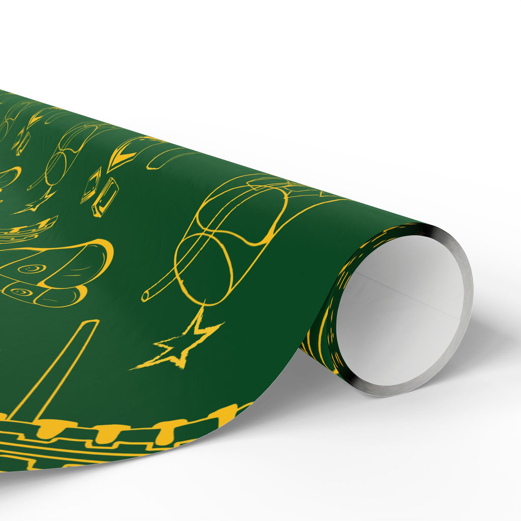 Aperol Brunch Peel Wrapping Paper Roll — Green Brunch Collection Inspired Design