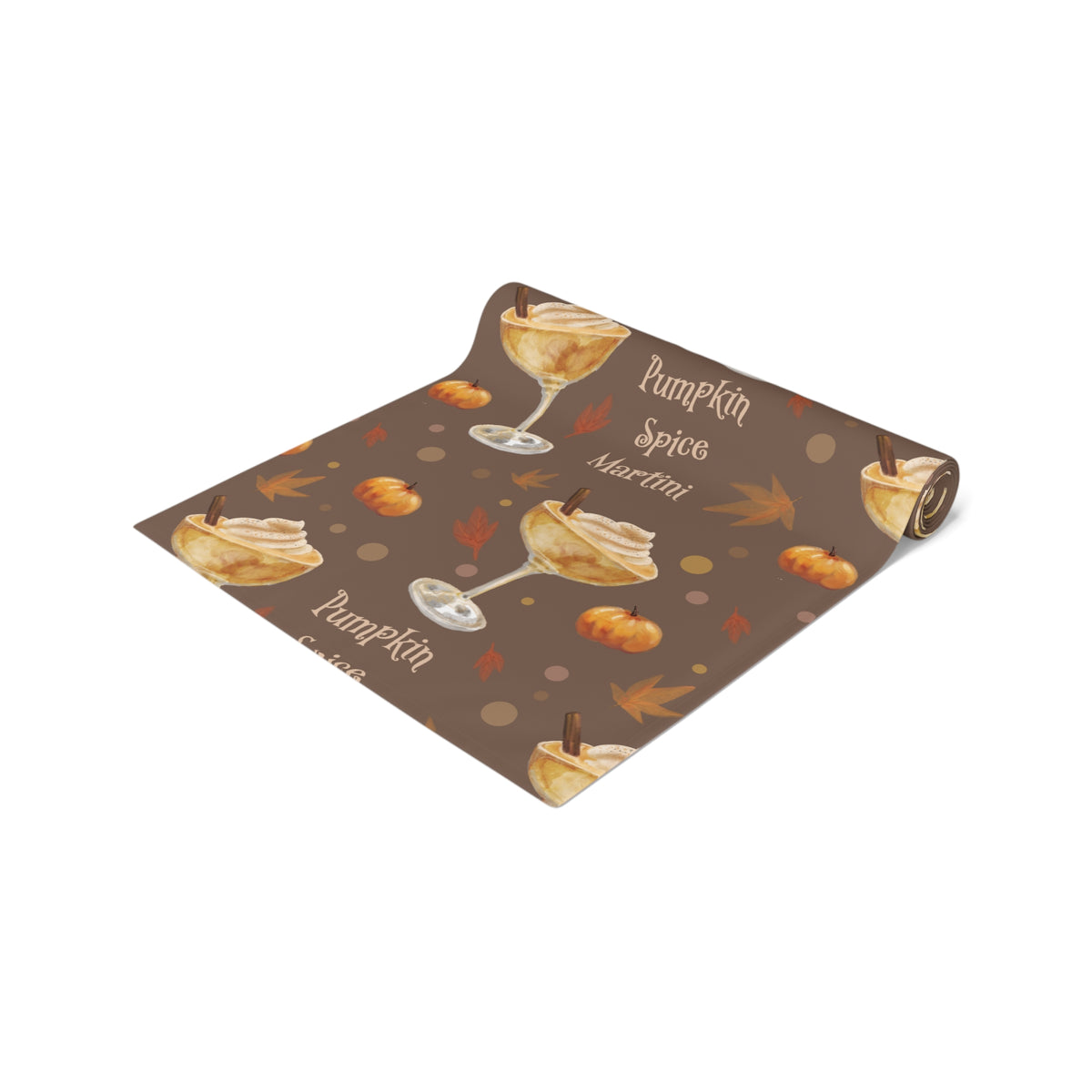 Pumpkin Spice Martini Table Runner — Brown Pumpkin Collection Inspired Design