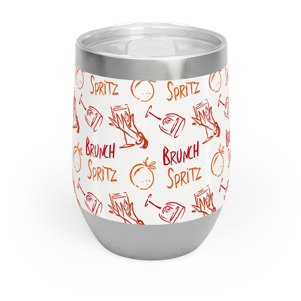 Brunch Spritz Wine Tumbler — Red & Orange Aperol Inspired Design