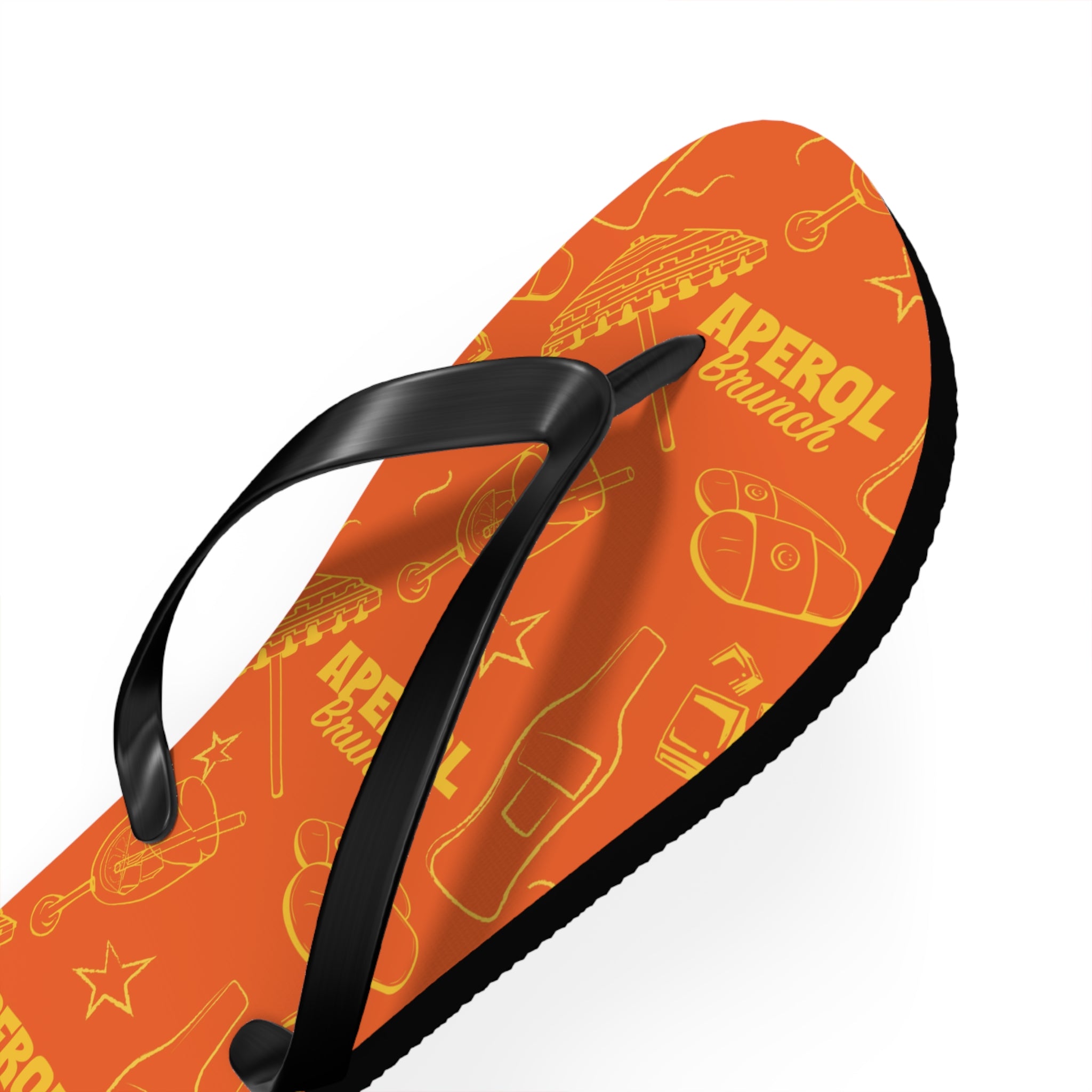 Aperol Brunch Flip Flops – Orange and Yellow Brunch Collection Inspired Design