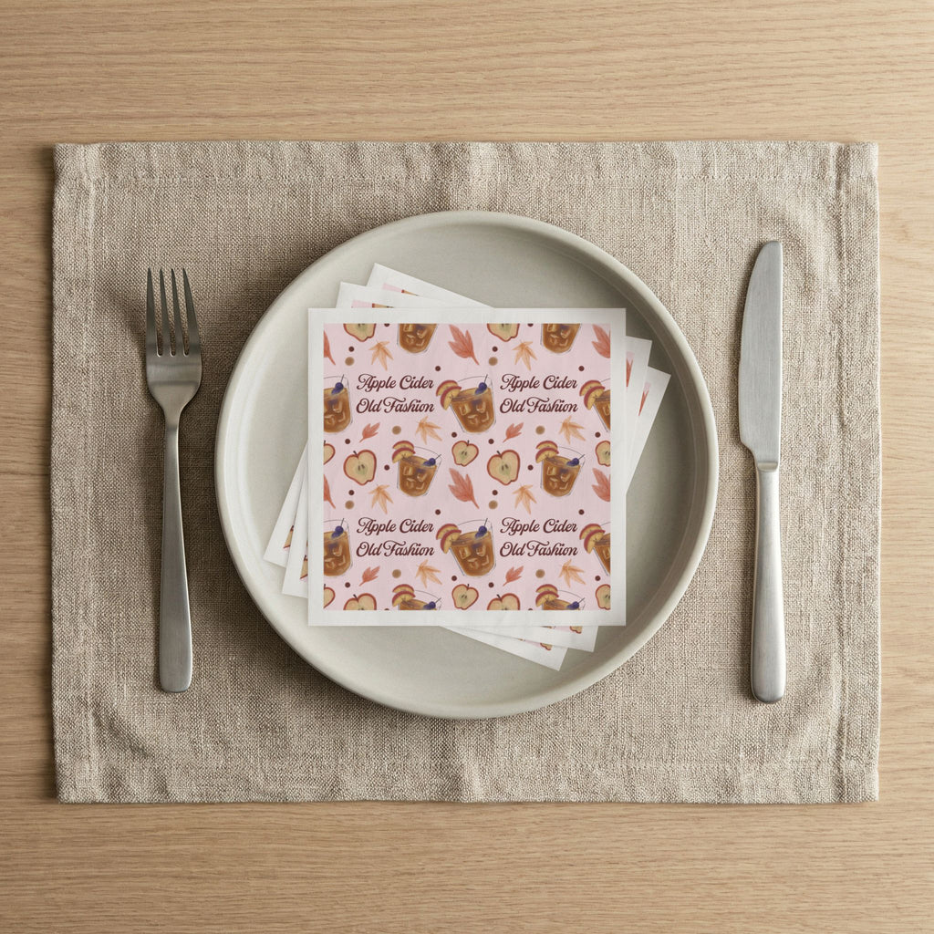 Apple Cider Old Fashioned 50pcs Napkins — Light Pink Apple Cider Collection Inspired Design