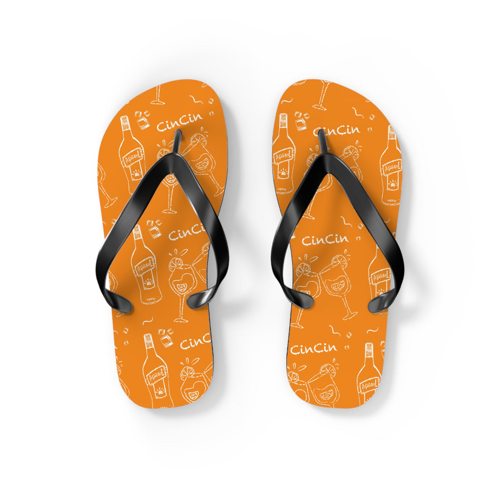 Cin Cin Orange Flip Flops — Orange Cin Cin Collection Inspired Design